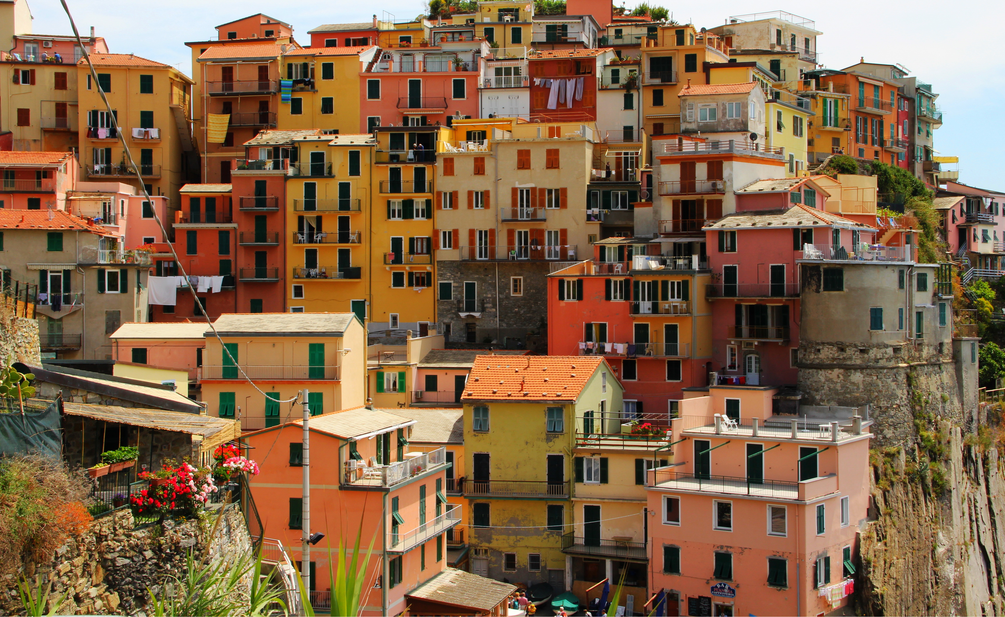 Фотографии Италия Manarola Дома Города 3872x2378