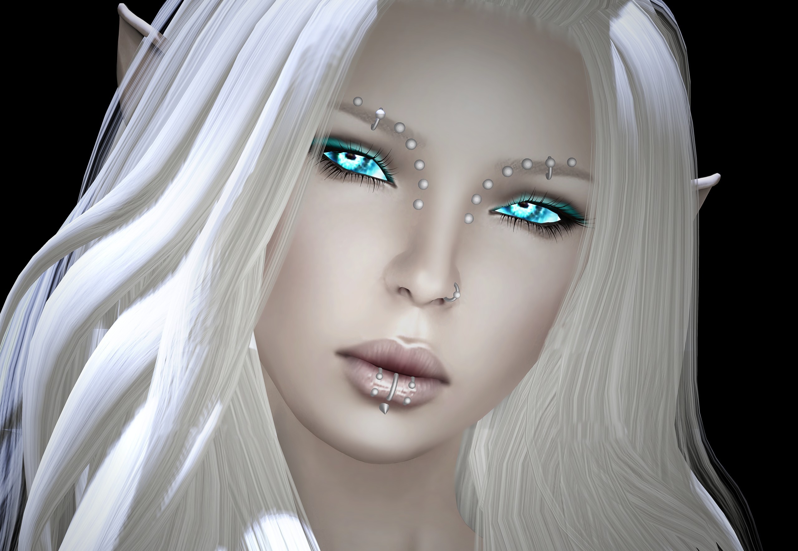 Desktop Wallpapers Blonde girl Face Hair Girls 3D Graphics 