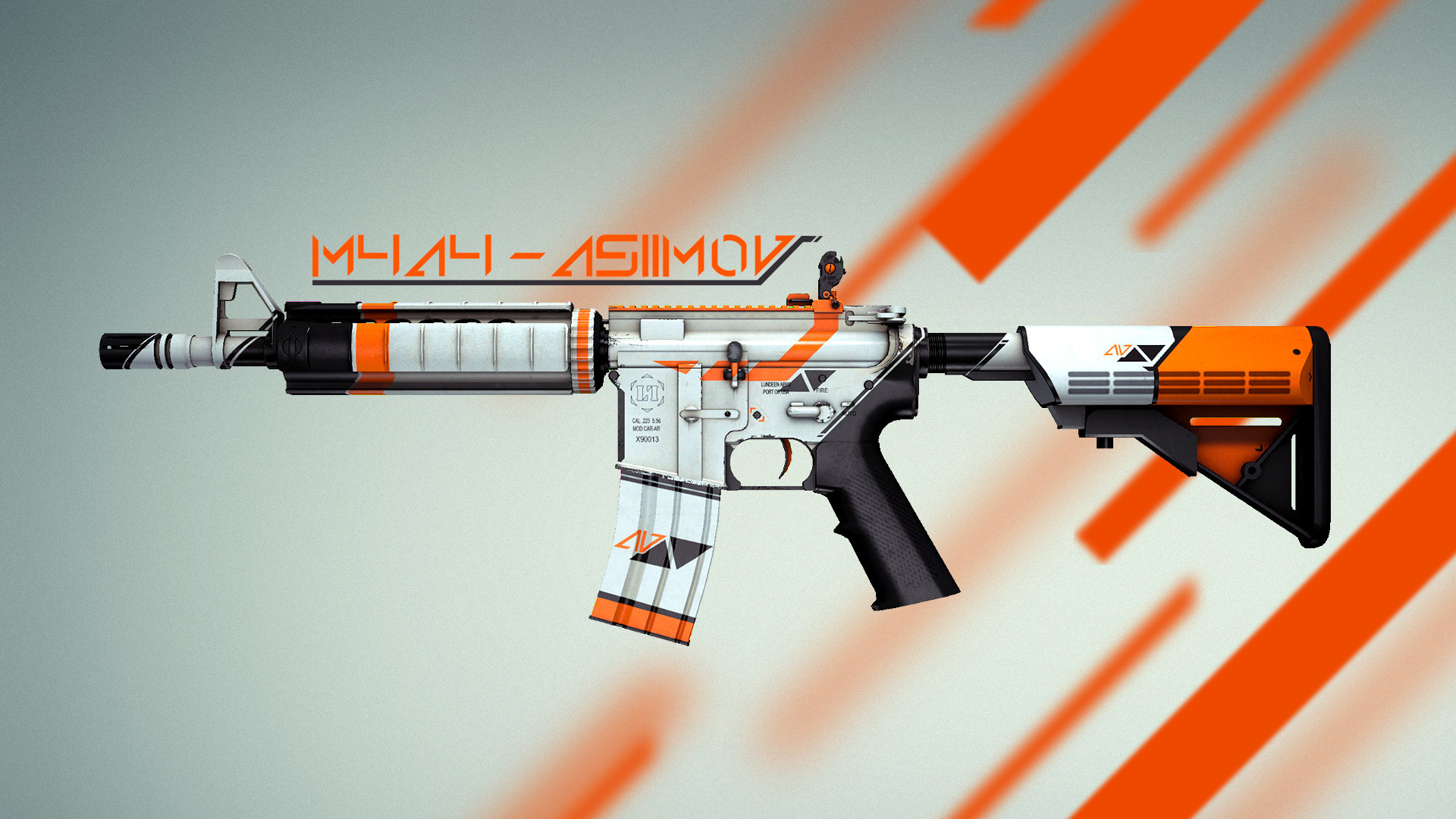 壁紙 19x1080 カウンターストライク アサルトライフル M4a4 Asiimov Cs Go Global Offensive Skin ゲーム 陸軍 ダウンロード 写真