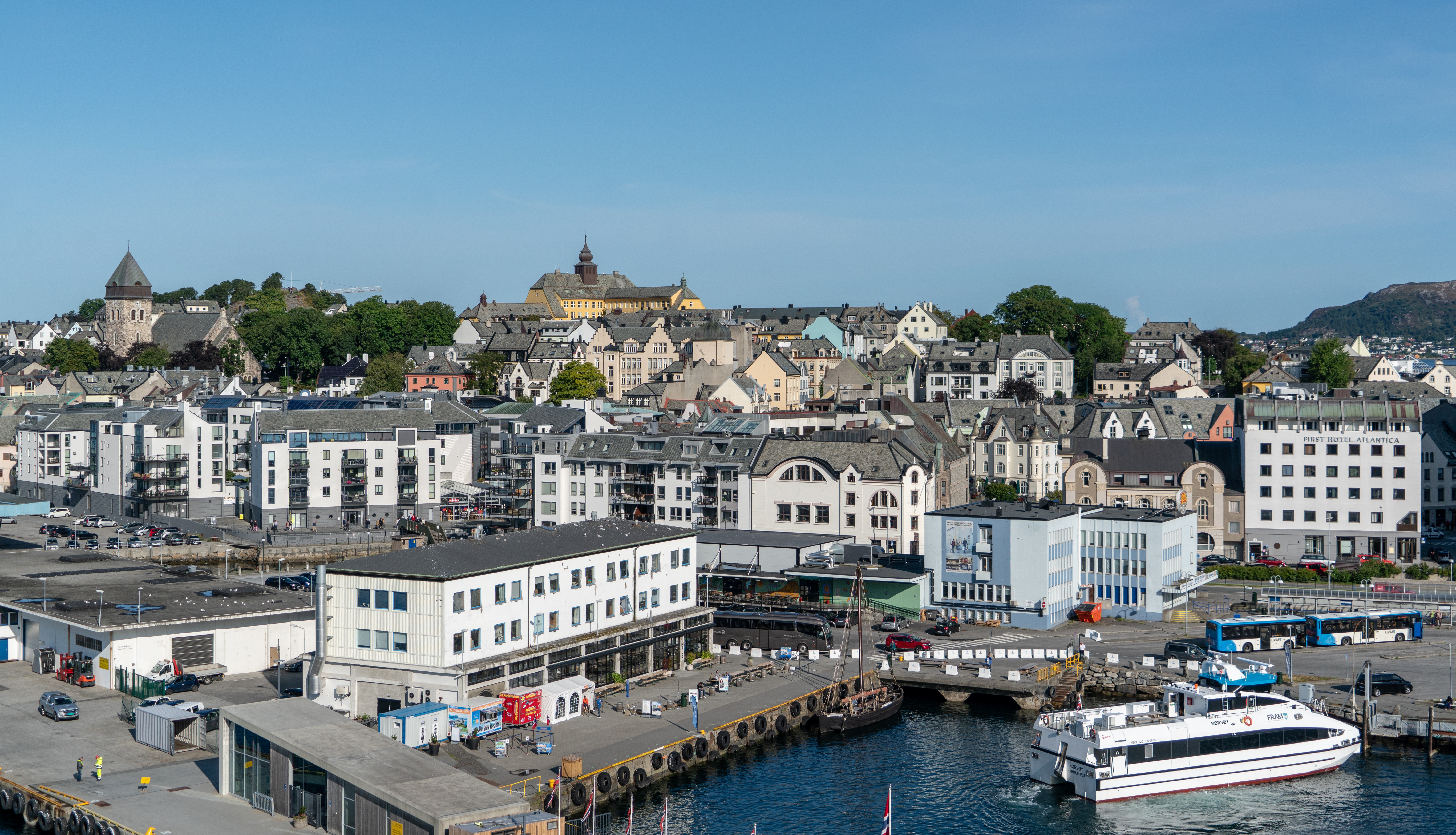 Wallpaper Norway Alesund The Og Romsdal Marinas Cities 7640x4384
