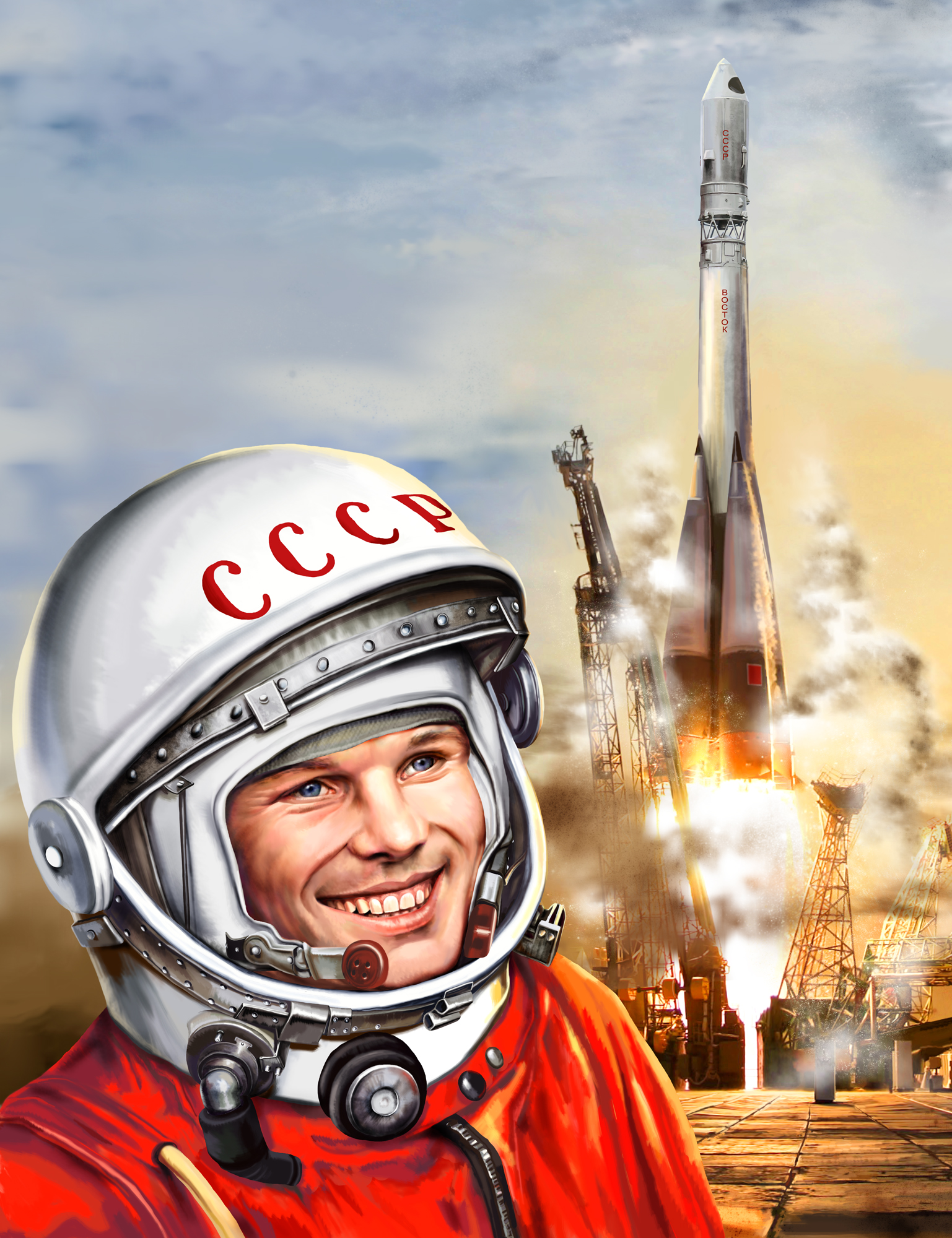 yuri gagarin art wallpaper