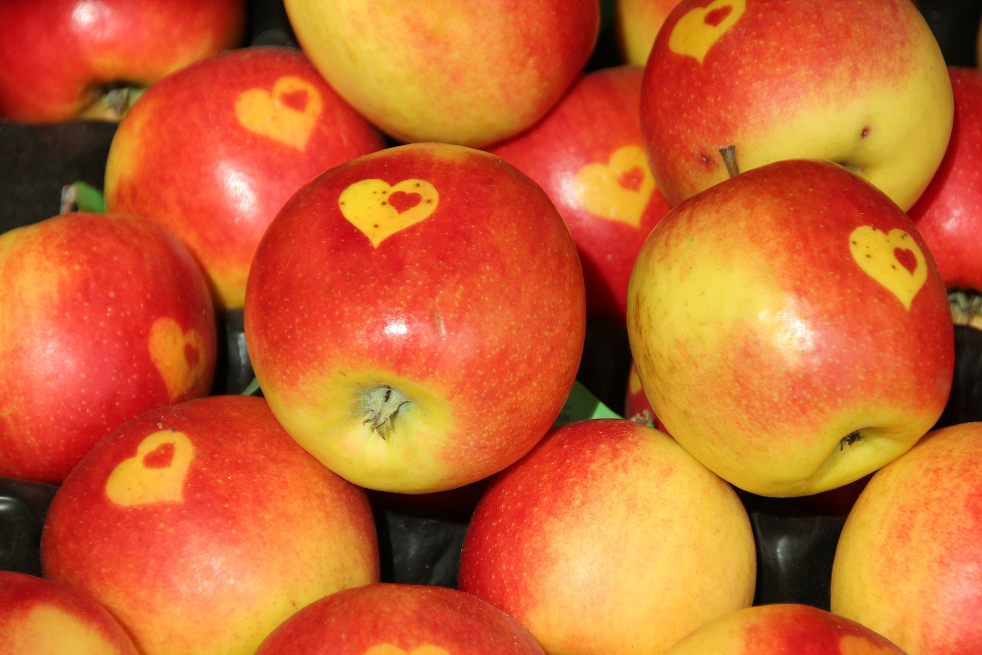 Image Heart Apples Food Fruit Many Closeup 1920x1280