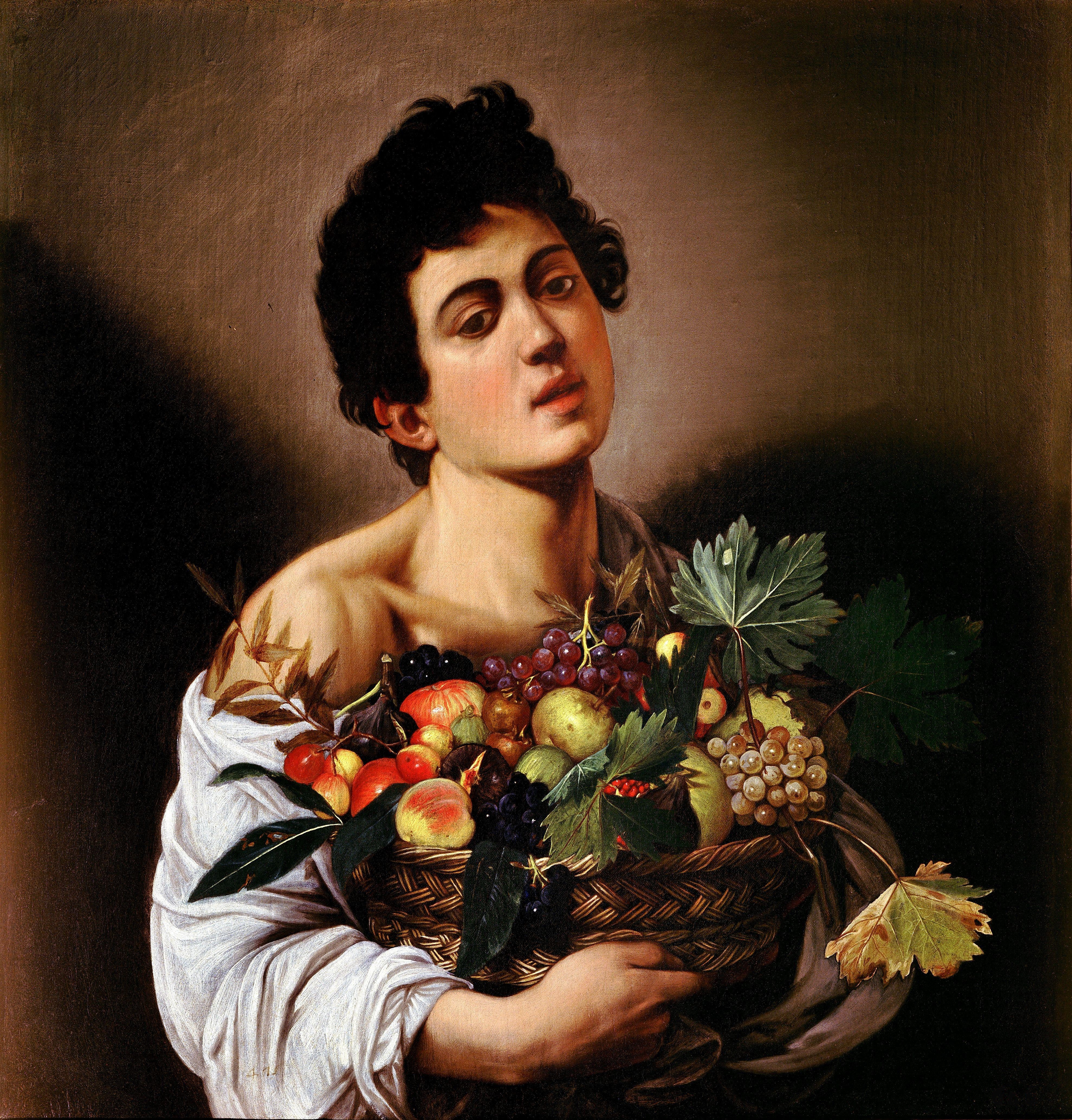 绘画,男性,caravaggio(michelangelo merisi boy w