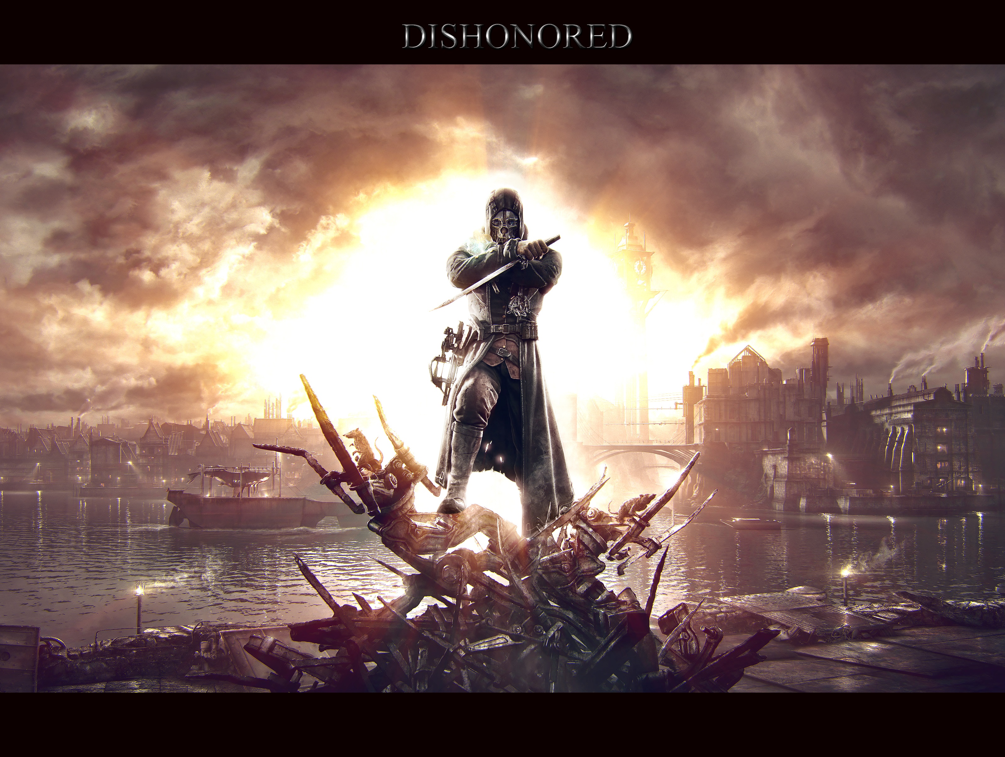 Картинка Dishonored воин Игры 3199x2410 воины Воители компьютерная игра