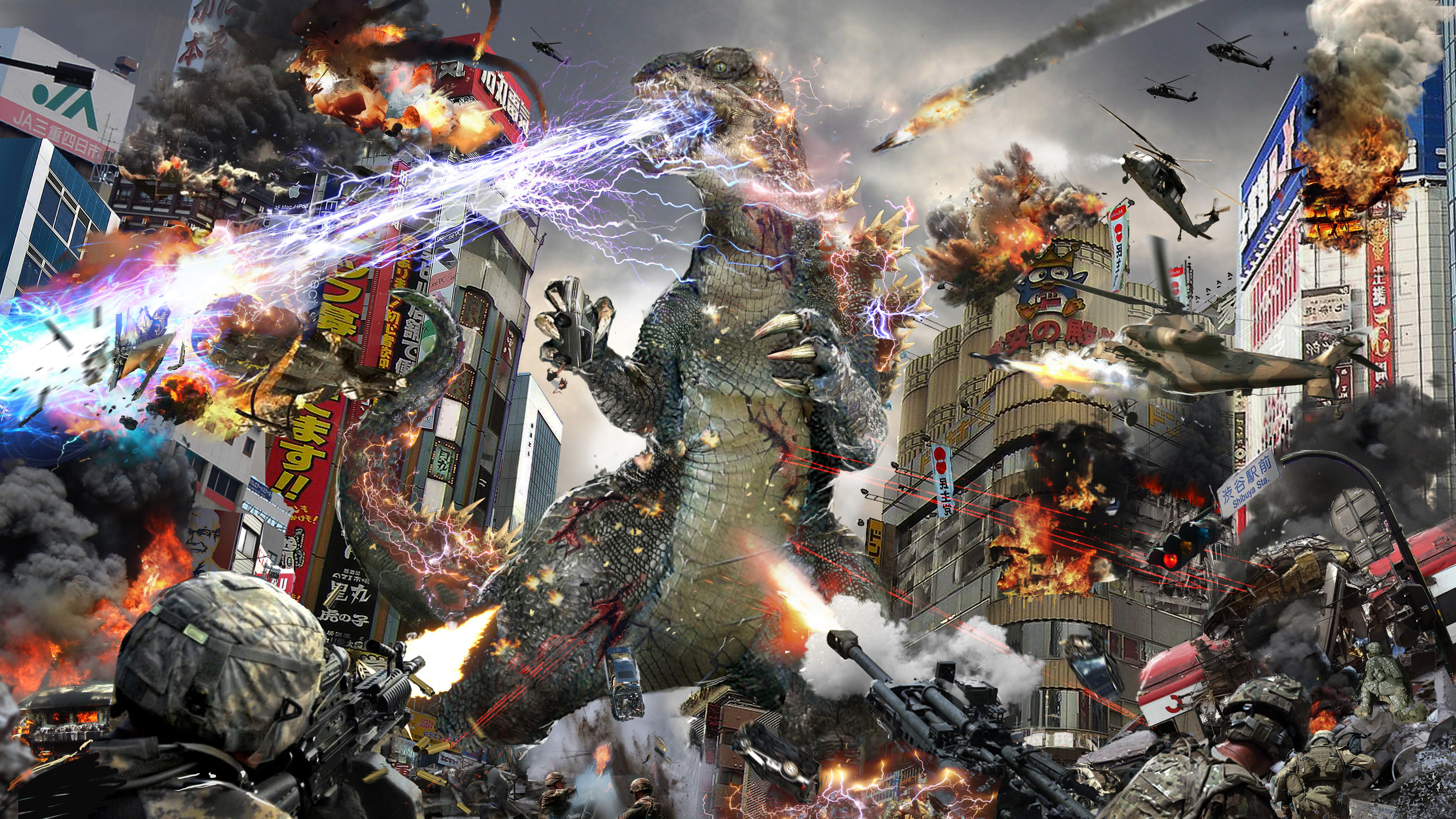 壁紙 3840x2160 戦闘 モンスター Godzilla 映画 ダウンロード 写真