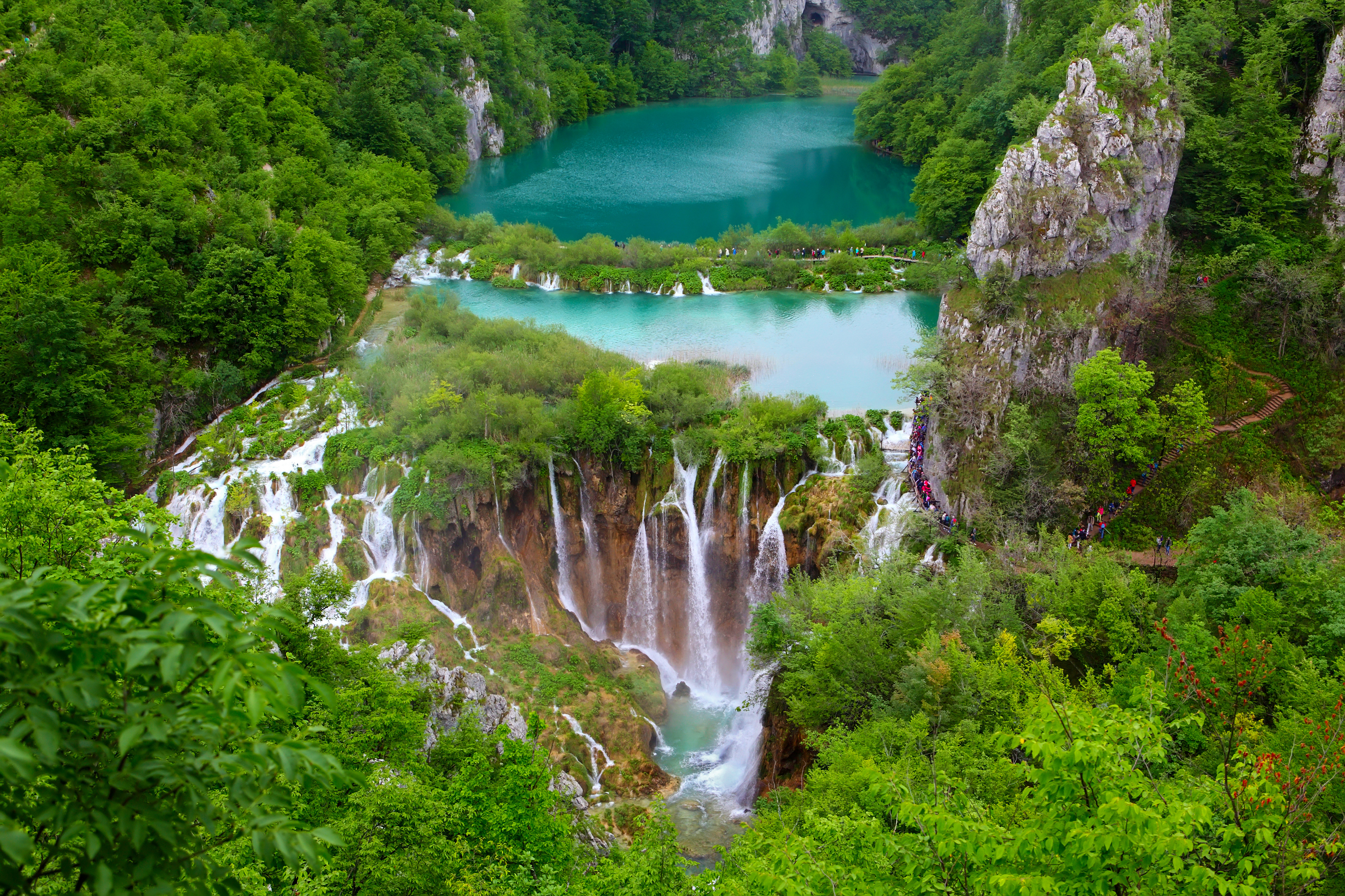 4016x2677 Croatie Chute d'eau Parc Plitvice lakes national Park Falaise parcs, cascade Nature