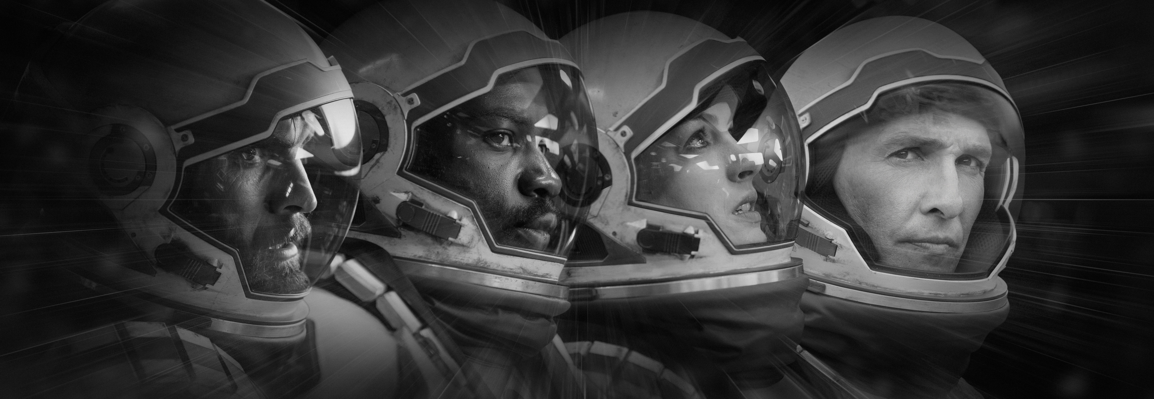 壁紙 3940x1365 宇宙飛行士 マシュー マコノヒー アン ハサウェイ インターステラー Christopher Nolan ヘルメット 映画 ファンタジー 有名人 少女 ダウンロード 写真