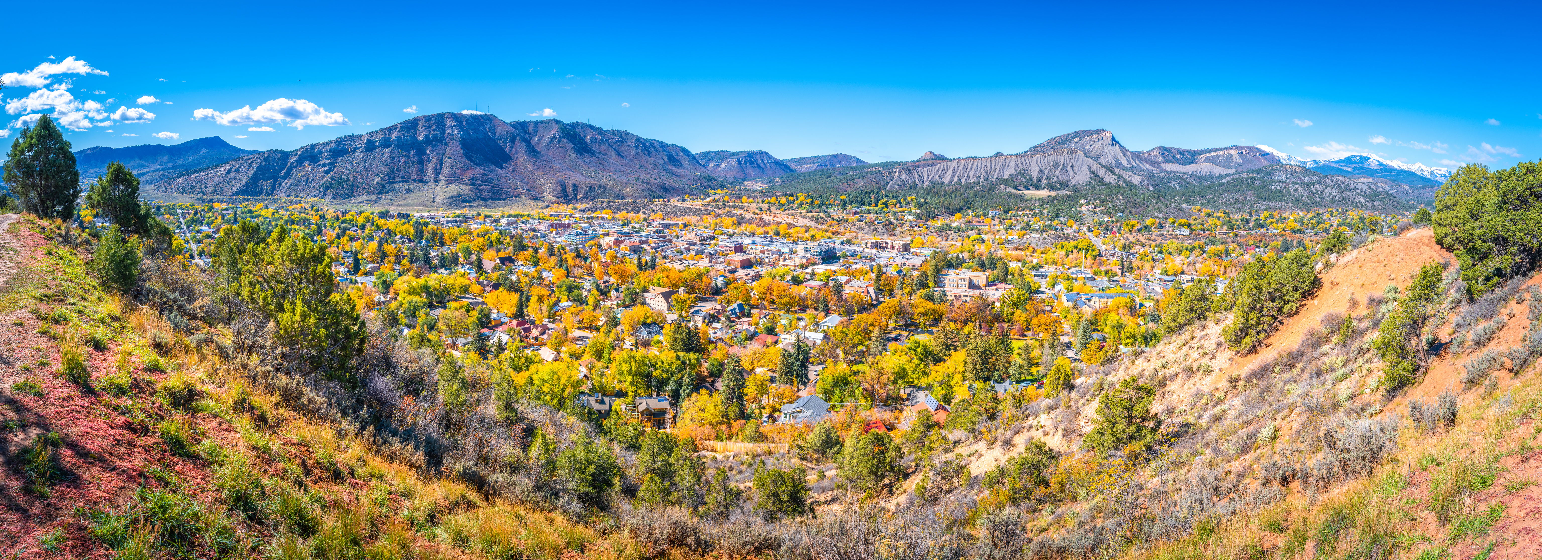 Картинки США панорамная Durango, Colorado Горы Осень 6144x2231