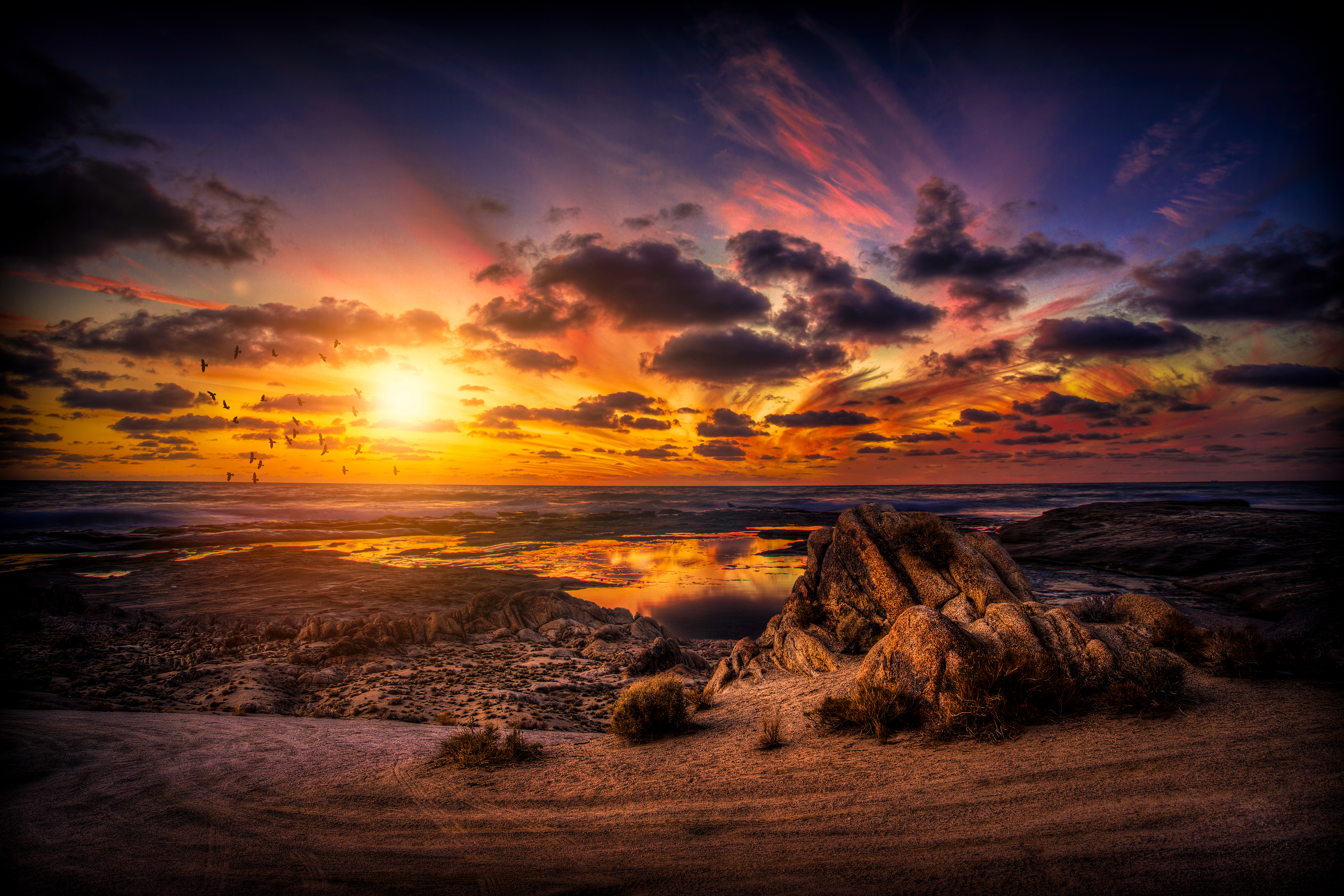 壁紙 4500x3000 風景写真 朝焼けと日没 空 湖 雲 自然 ダウンロード 写真