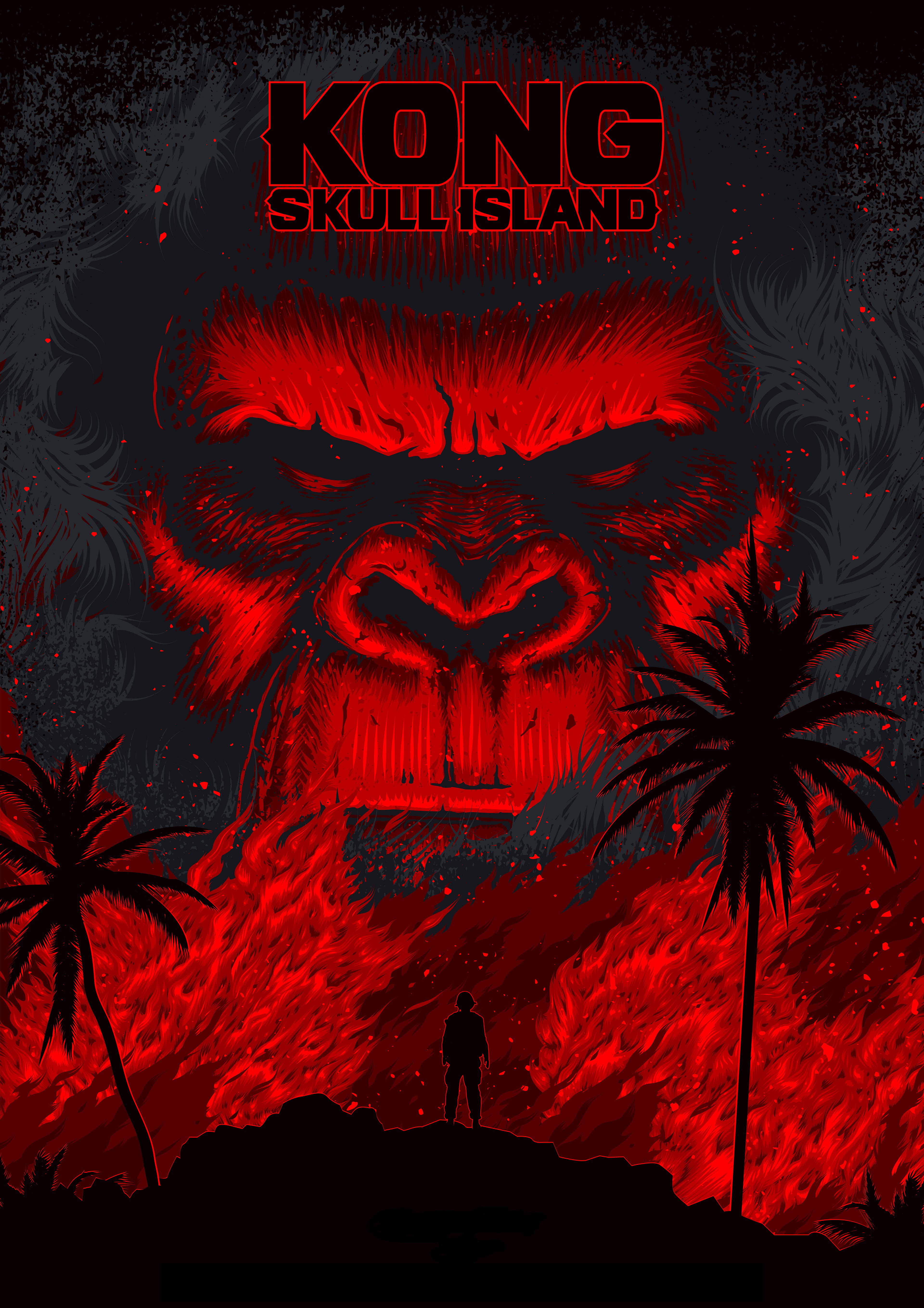 壁紙 3840x5434 キングコング 髑髏島の巨神 サル アート 動物のスナウト 映画 ダウンロード 写真
