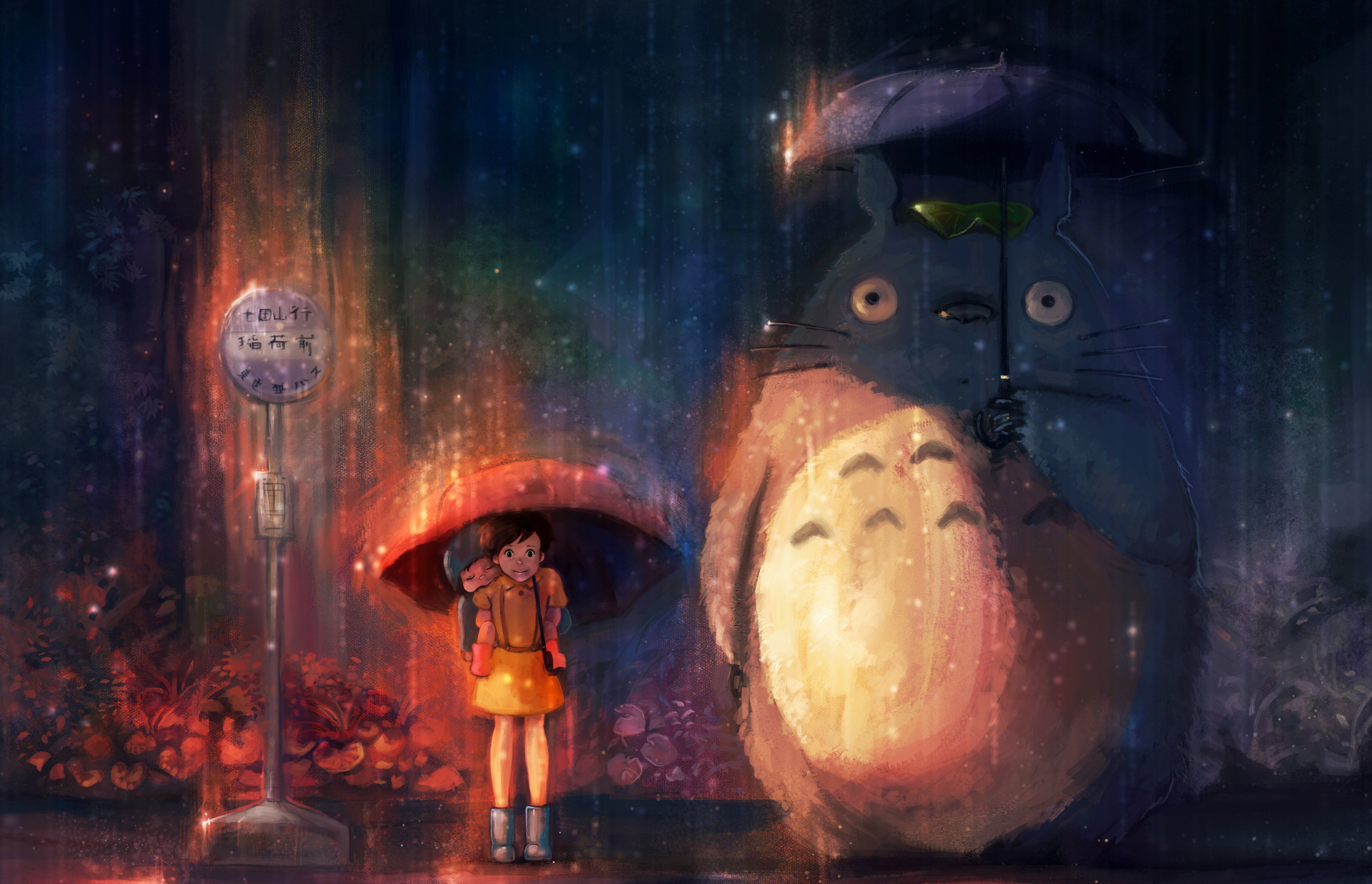 Fondos De Pantalla 7072x4558 My Neighbor Totoro Paraguas Anime