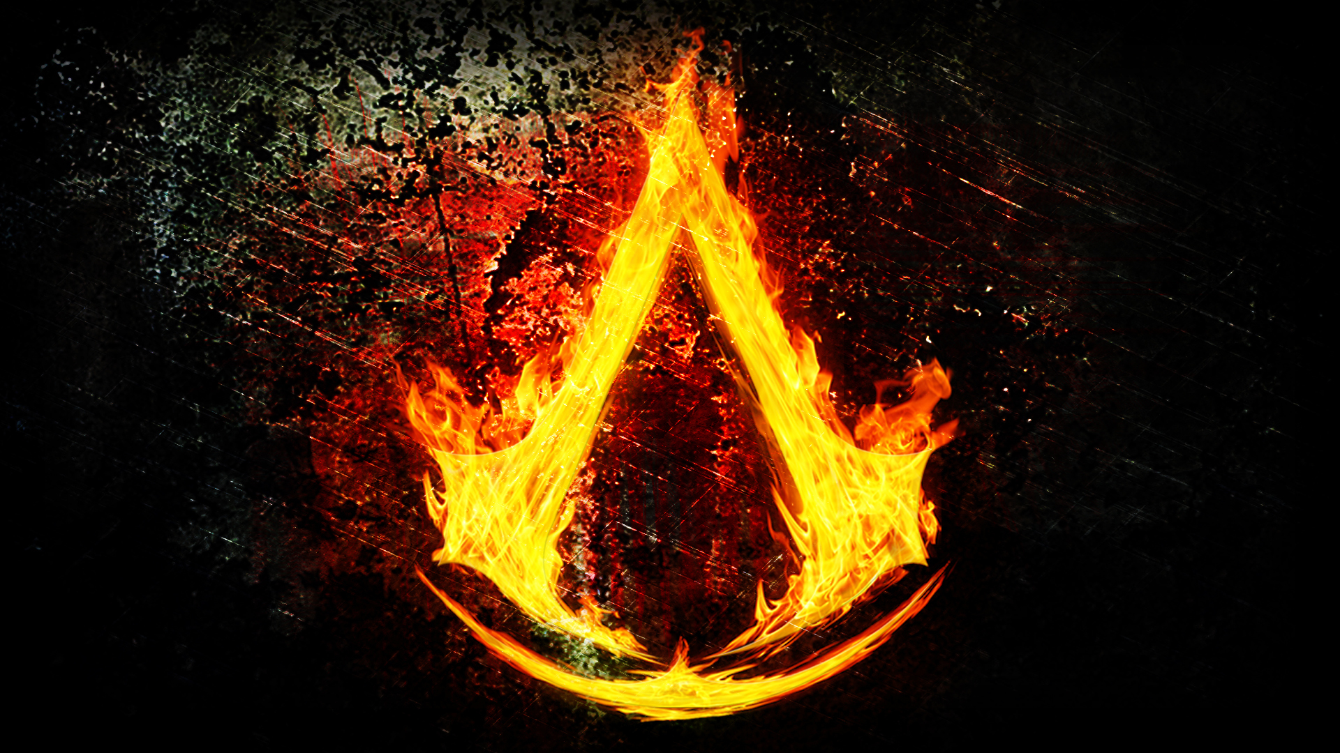 Desktop Wallpapers Assassin S Creed Logo Emblem Fire Games X