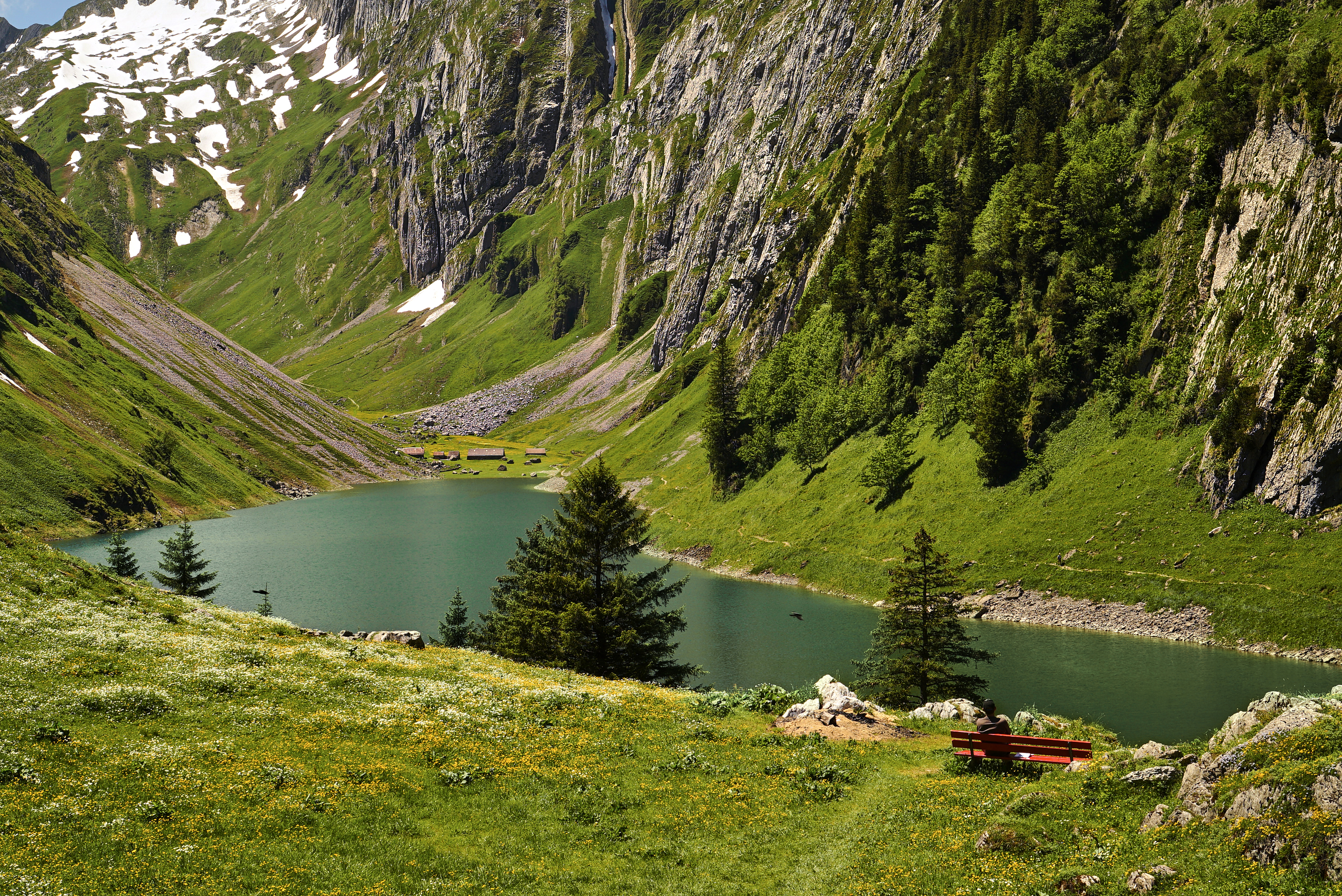 Fotos von Schweiz Berg Natur See Gras Gebirge