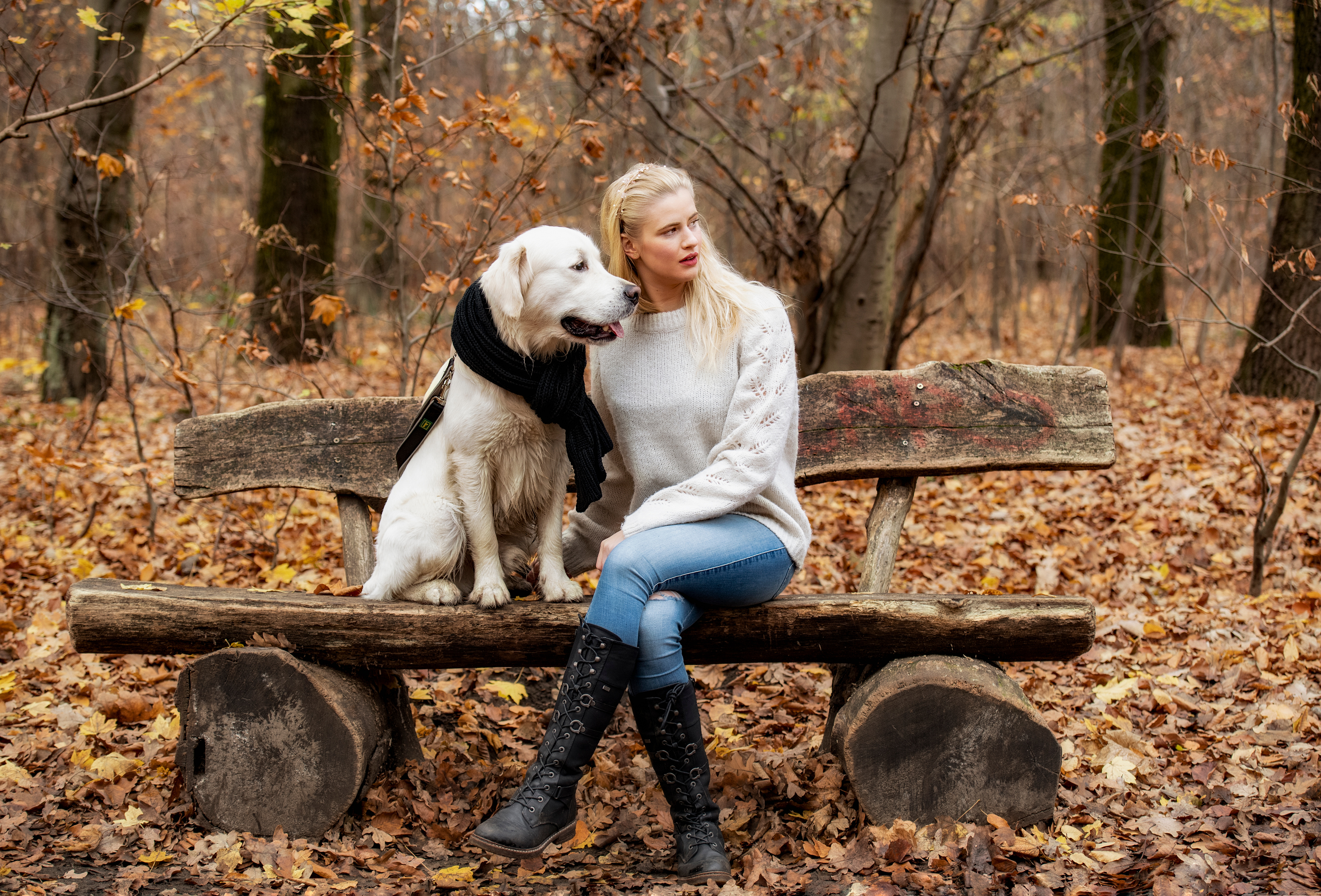 С молодыми животными девушки. Блондинка с собакой. Девушка сидит с собакой. Блондинка с собачкой. Девушка с собакой осень.