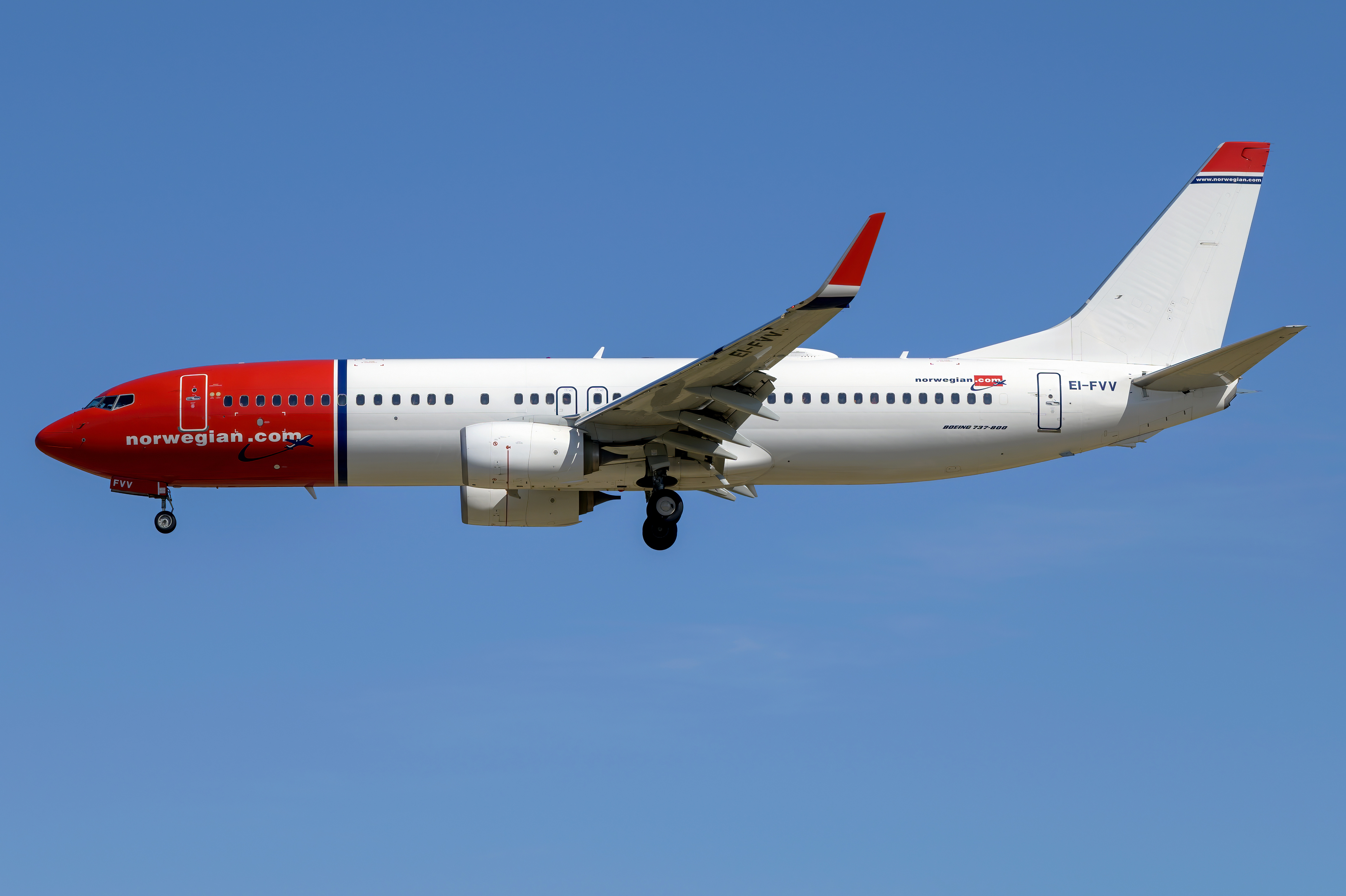 Boeing Avións Avión comercial 737-800W, Norwegian Air International Lateralmente Aviación