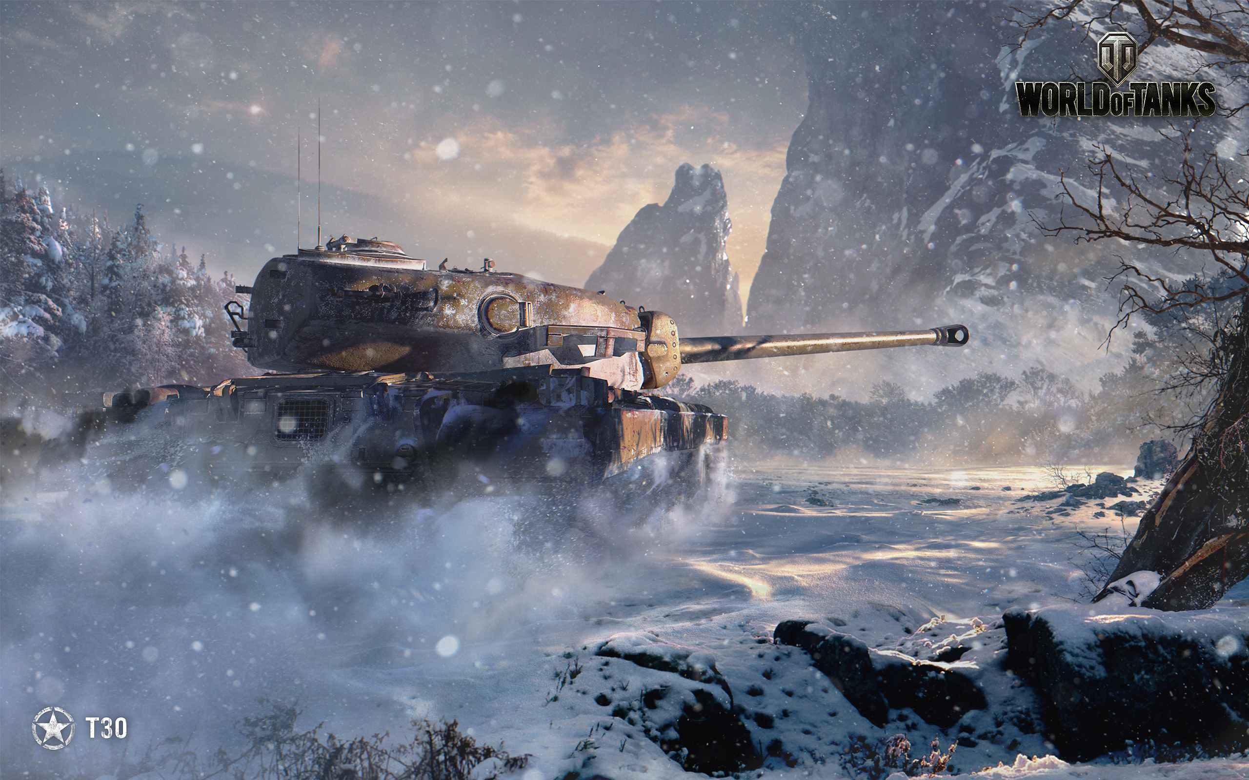 壁紙 2560x1600 ワールドオブタンクス 戦車 T30 雪 ゲーム ダウンロード 写真