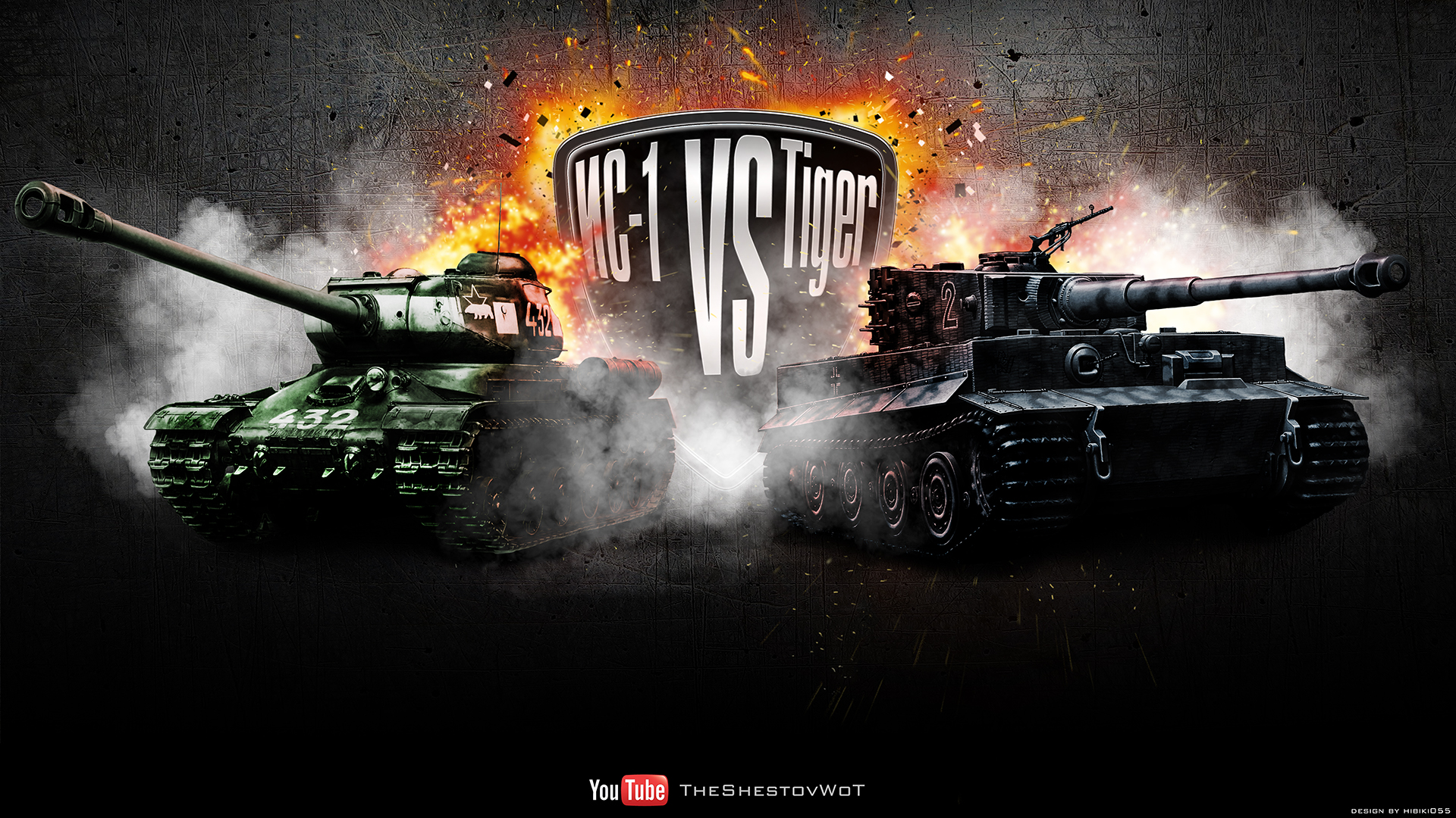 Картинки WOT Танки ИС-2 vs Tiger Игры 1920x1080