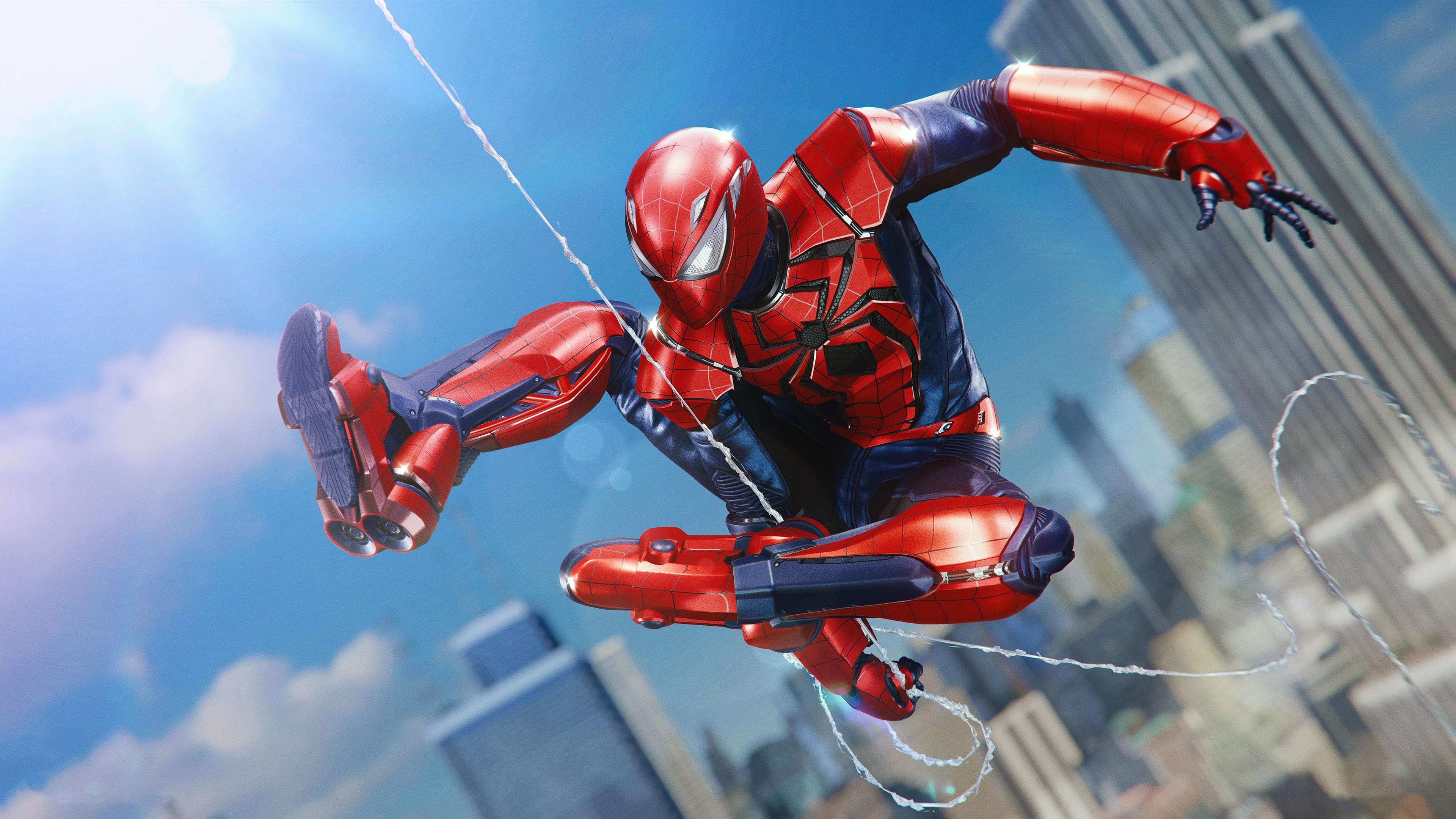 Fondos de Pantalla 3840x2160 Spiderman Héroe Salto Juegos descargar imagenes