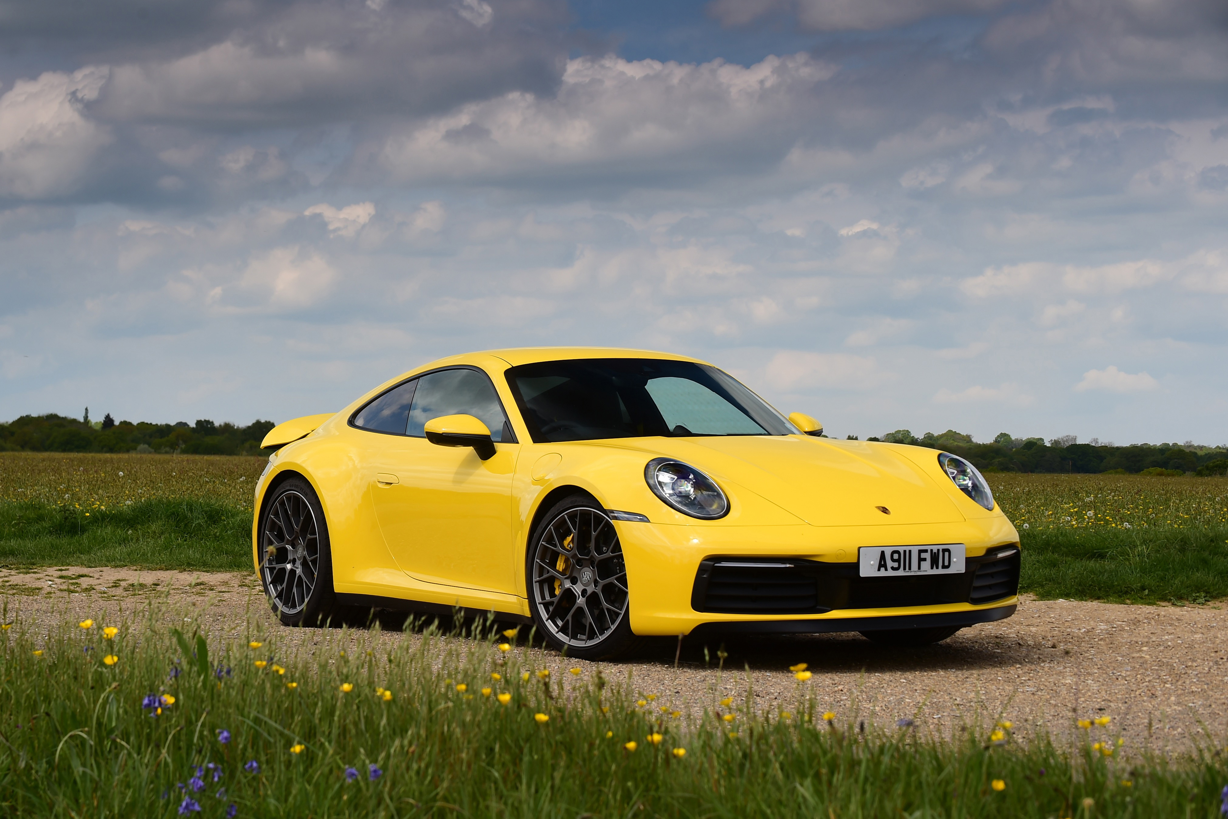 Quadro Porsche 911 Amarelo Lado -- Br Artes
