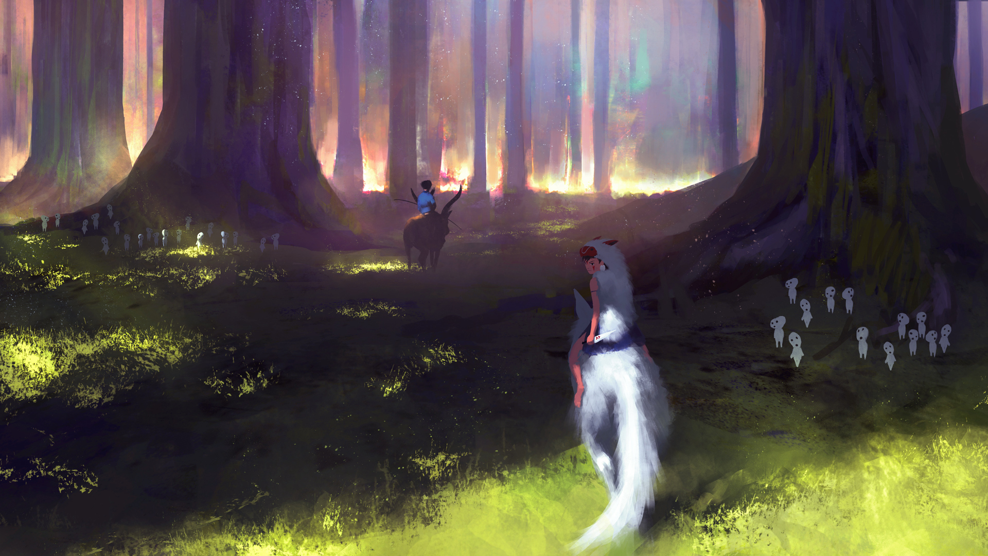 Papeis de parede 1920x1080 Princess Mononoke Florestas Anime