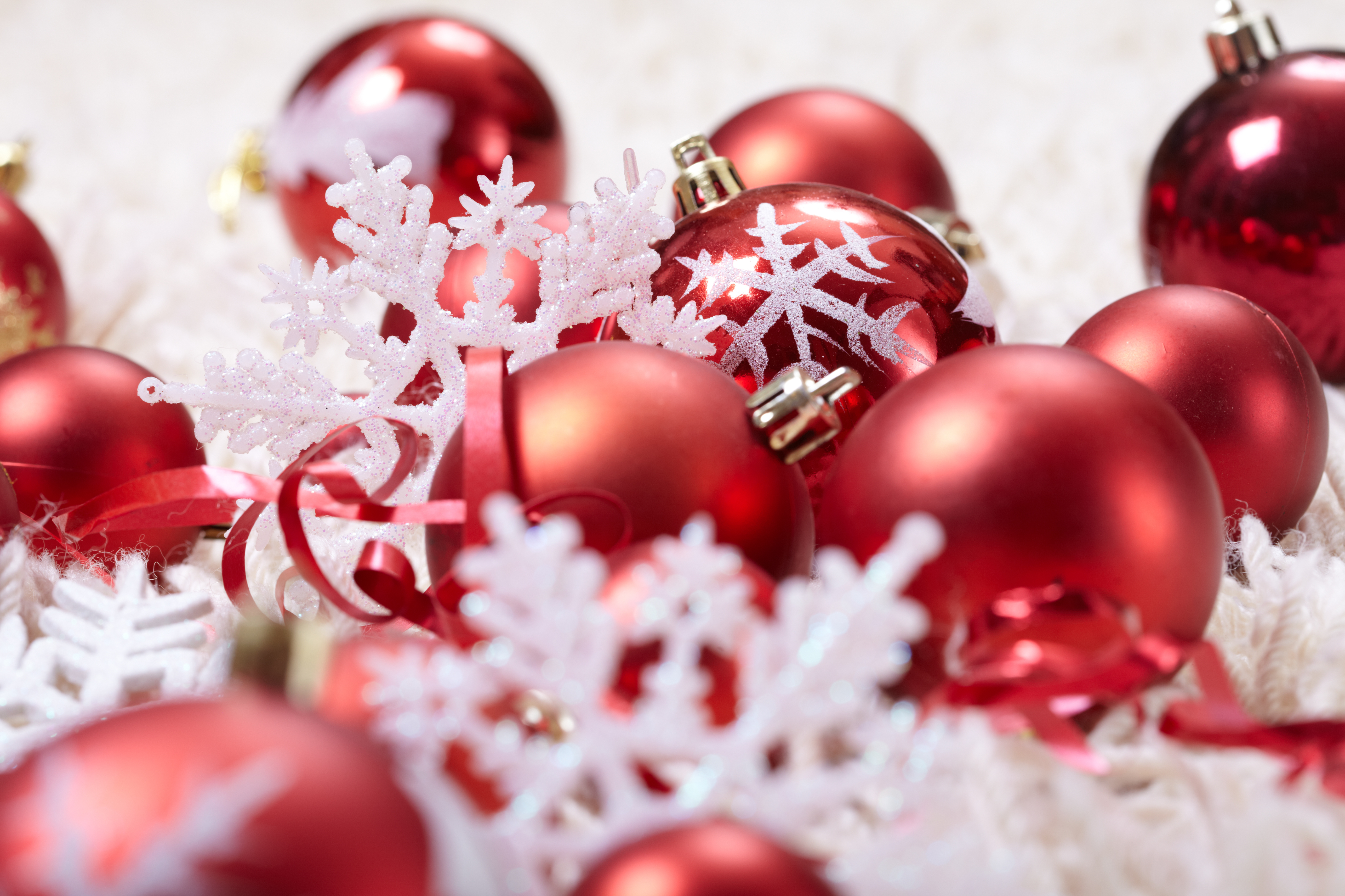 Foto Capodanno Rosso Cristallo di neve Palla natale anno nuovo Fiocco di neve Palle