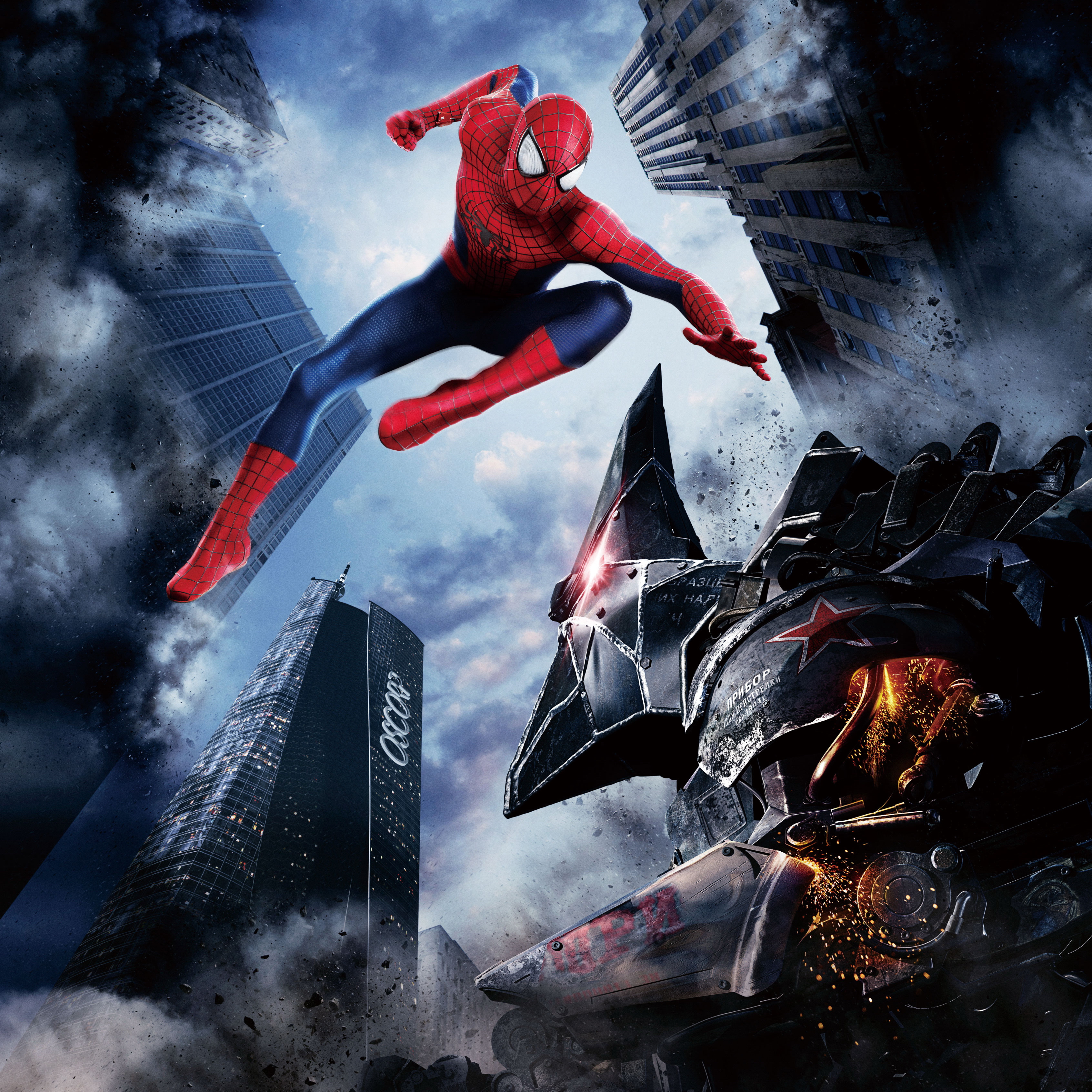 Fondos de Pantalla 3385x3385 Hombre Araña Spiderman Héroe Monstruos The Amazing  Spider-Man 4 Salto Película descargar imagenes