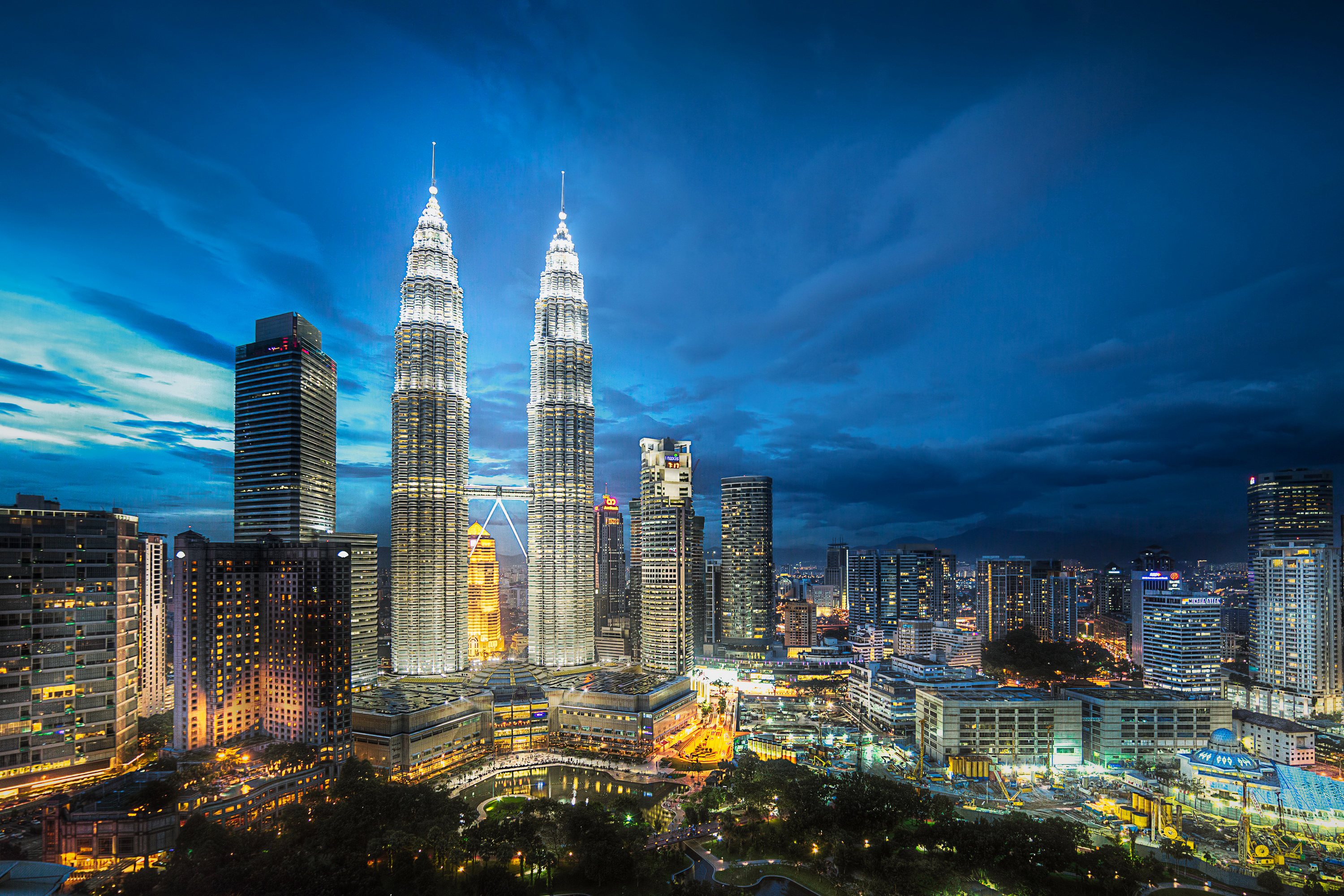 Photos Kuala Lumpur Malaysia Megapolis Night Skyscrapers Cities