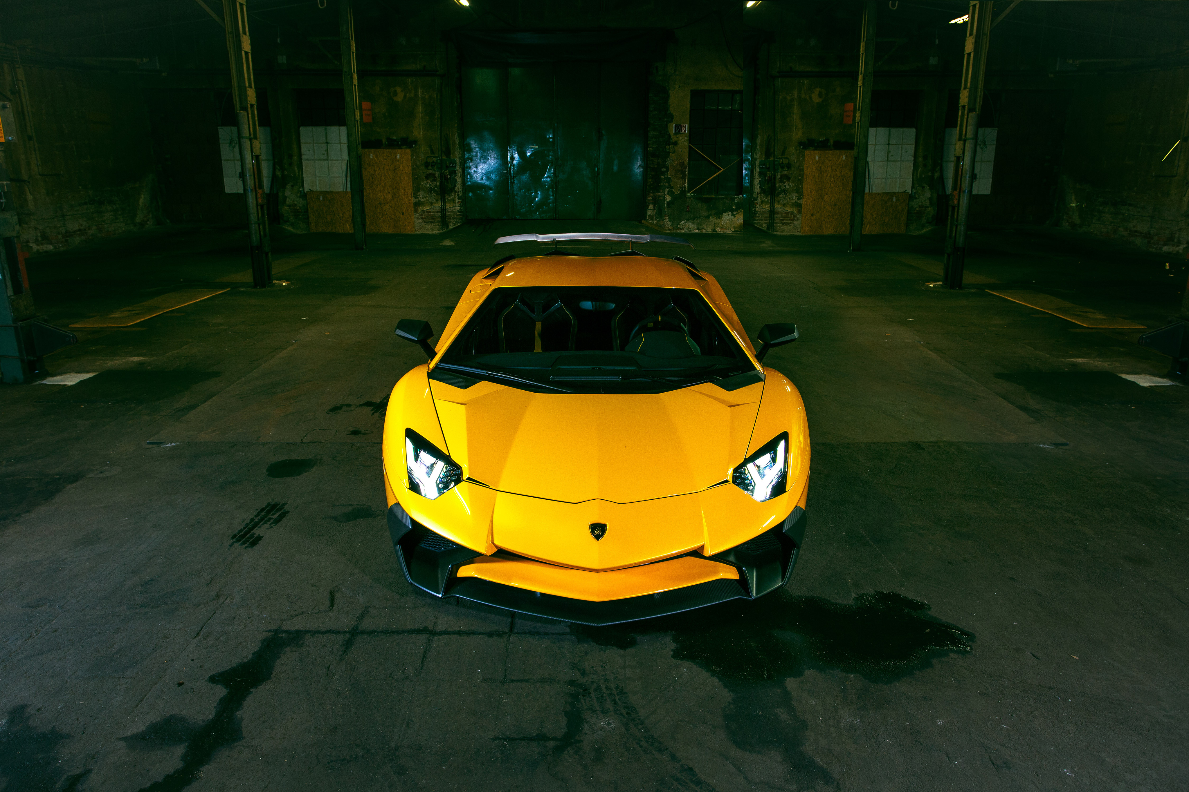 壁紙 4096x2731 ランボルギーニ Aventador Lp 750 4 Sv Superveloce Novitec Torado 黄色 正面図 自動車 ダウンロード 写真