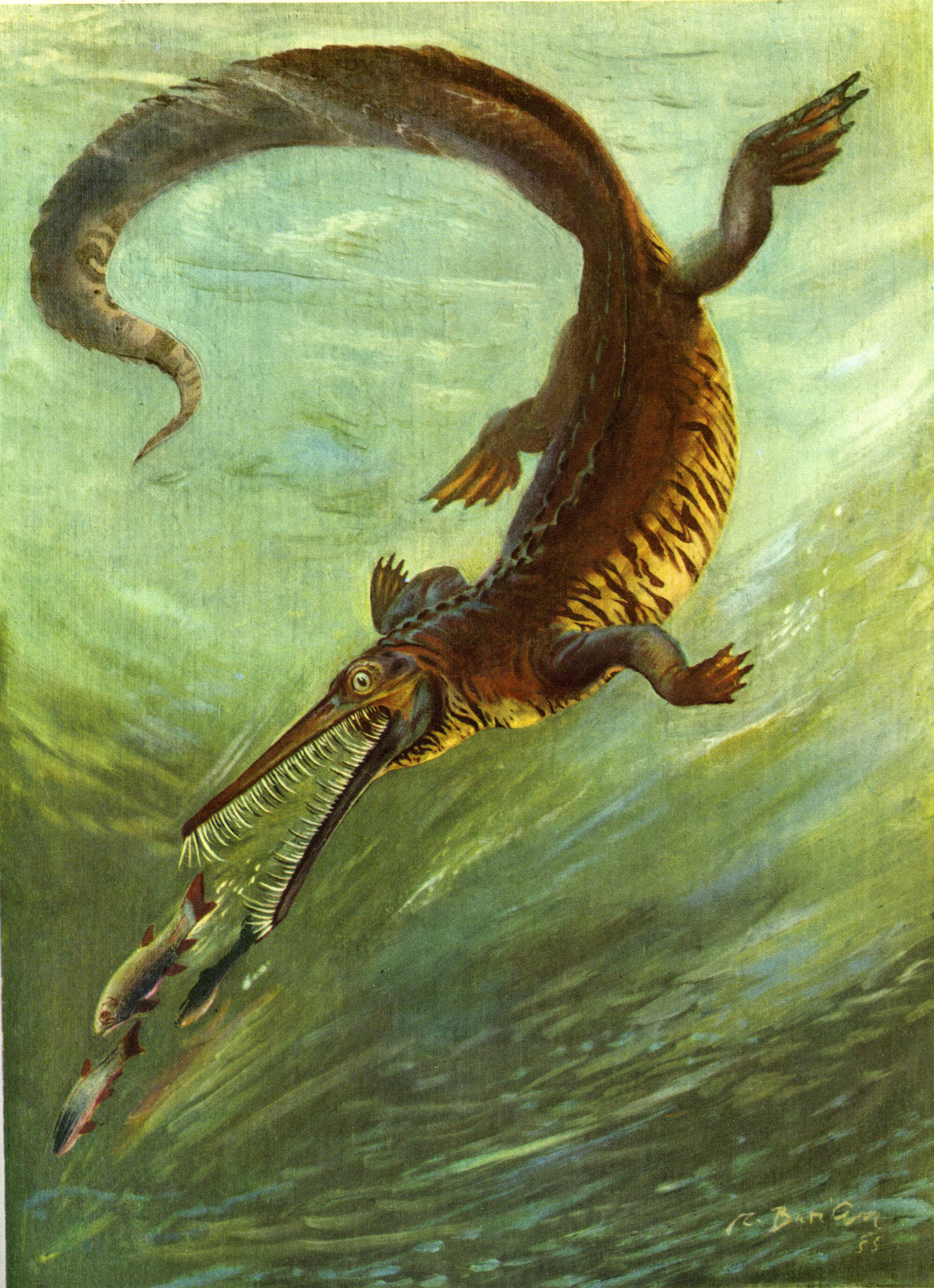 Вымерший ящер. Мезозавр Зденек Буриан. Зденек Буриан Пермский период. Зденек Буриан (1905-1981). Палеохудожник Зденек Буриан.