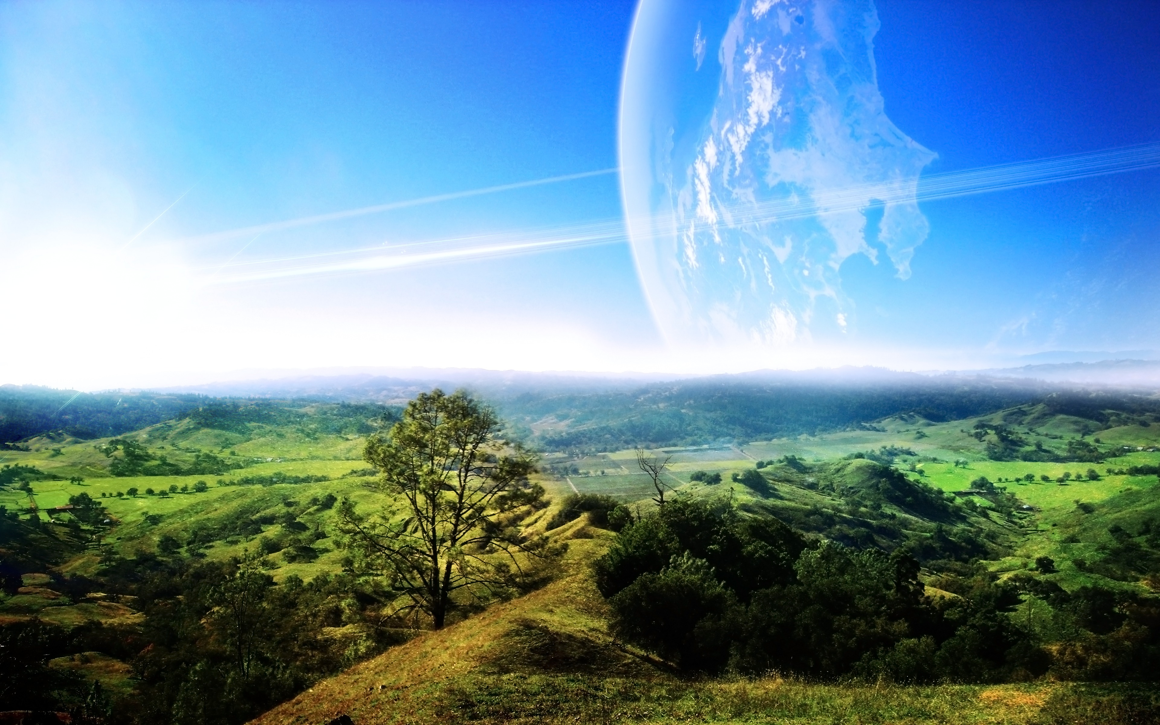 壁紙 3840x2400 風景写真 惑星 地平線 自然 ファンタジー ダウンロード 写真