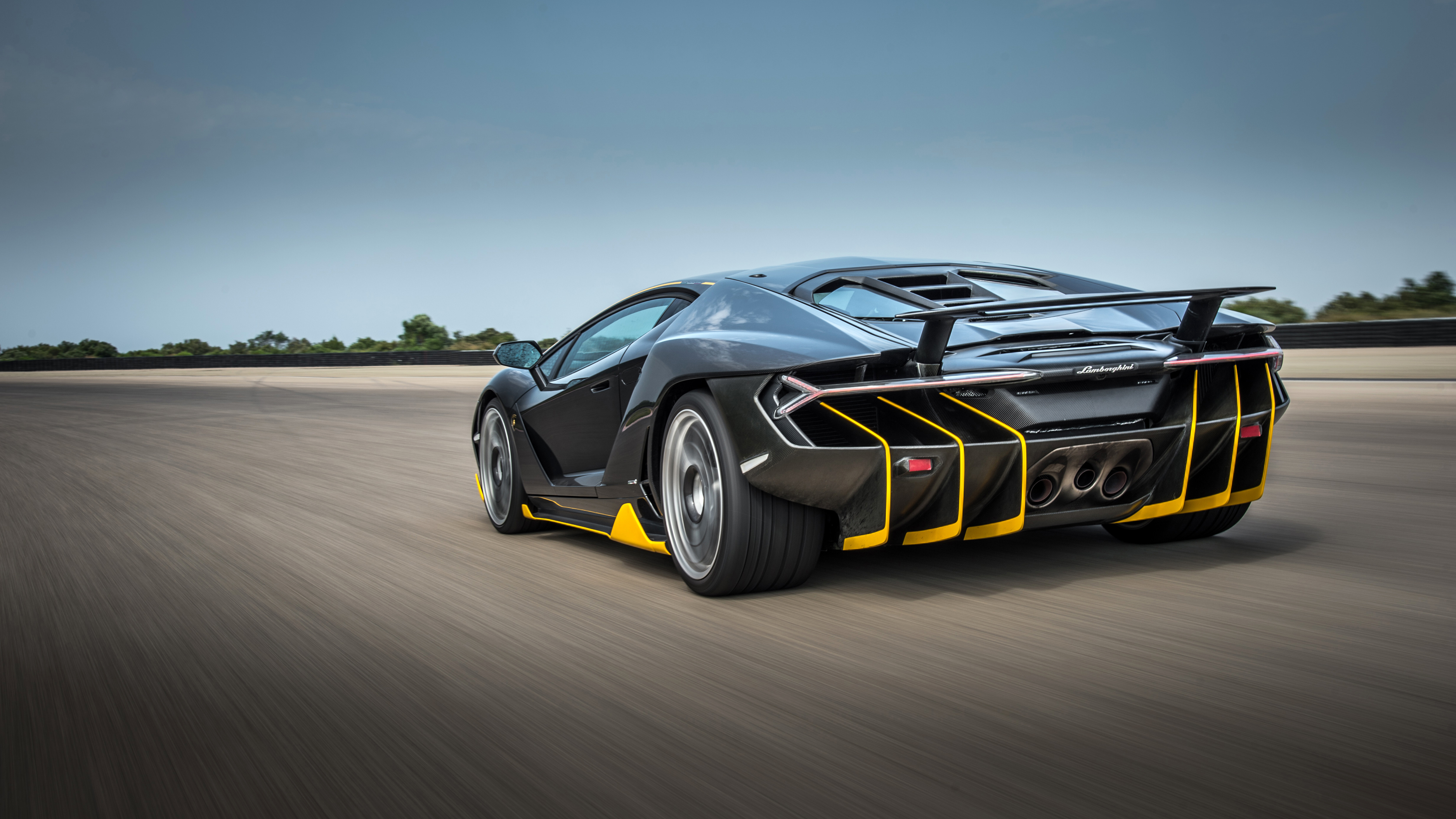 Fonds d'ecran 4096x2304 Lamborghini Centenario Coupe Arrière Noir
