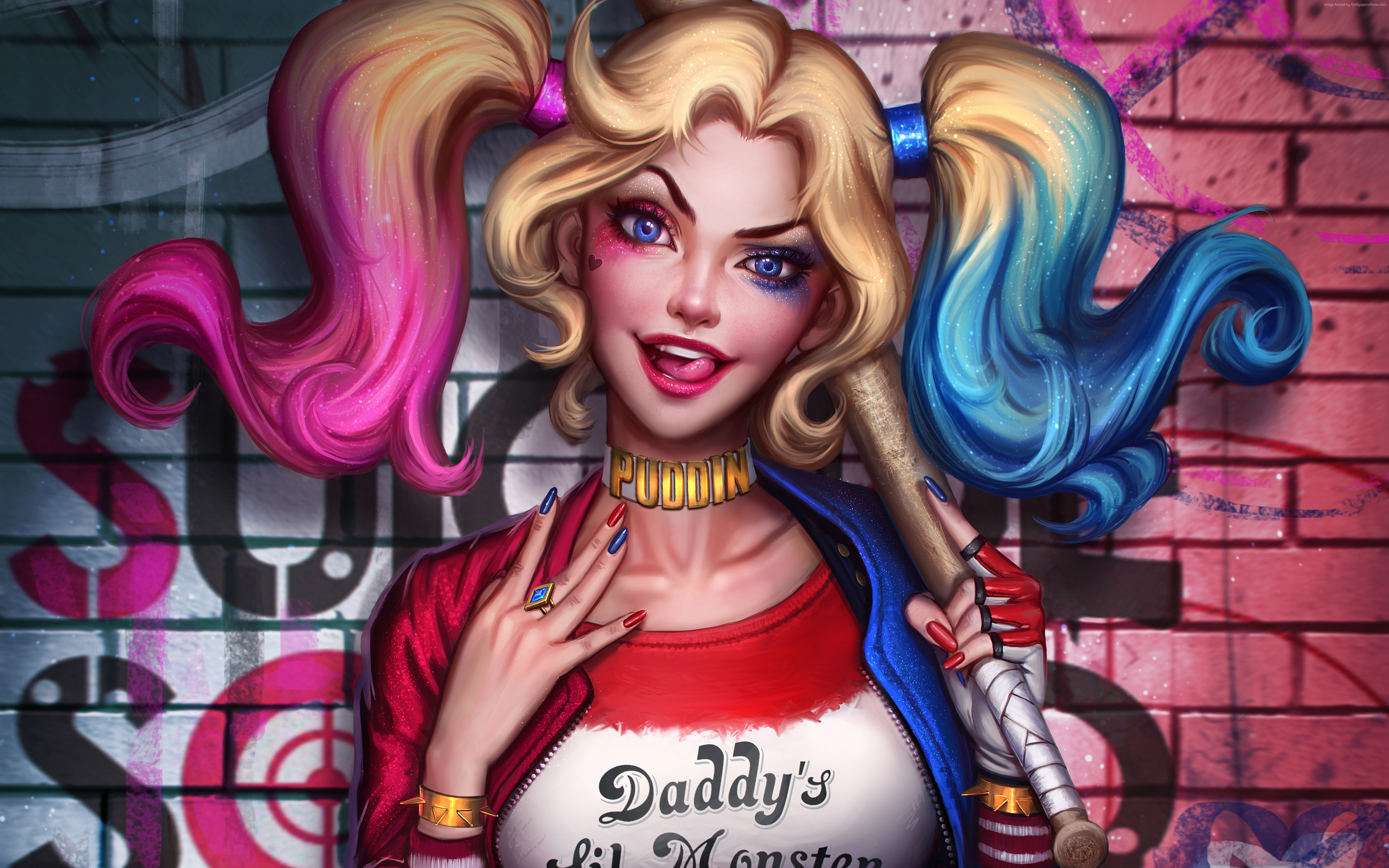 Picture Suicide Squad 2016 Blonde girl Harley Quinn hero 5120x3200
