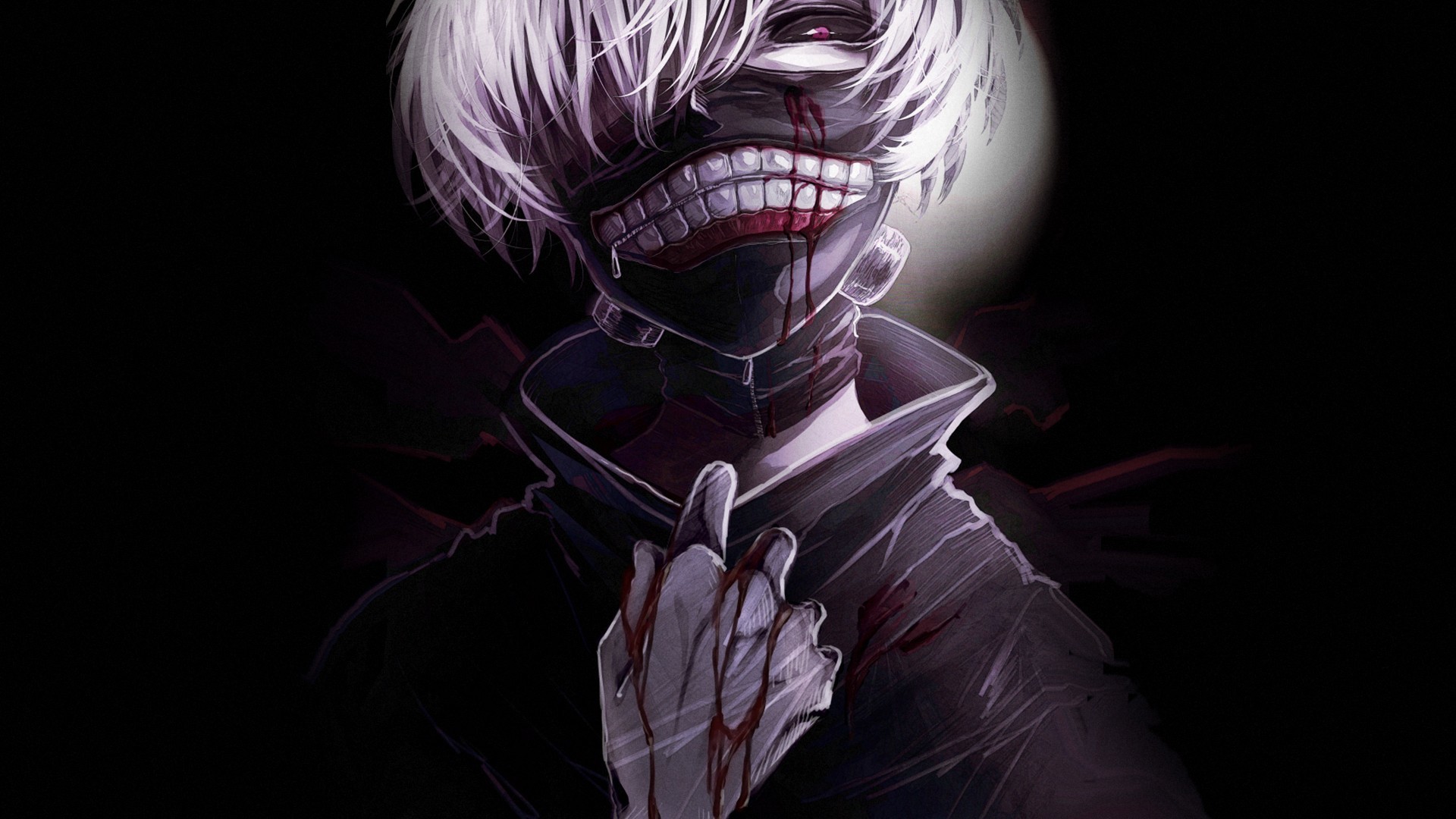 壁紙 19x1080 東京喰種トーキョーグール 仮面 Ken Kaneki 若者 血 手 アニメ ダウンロード 写真