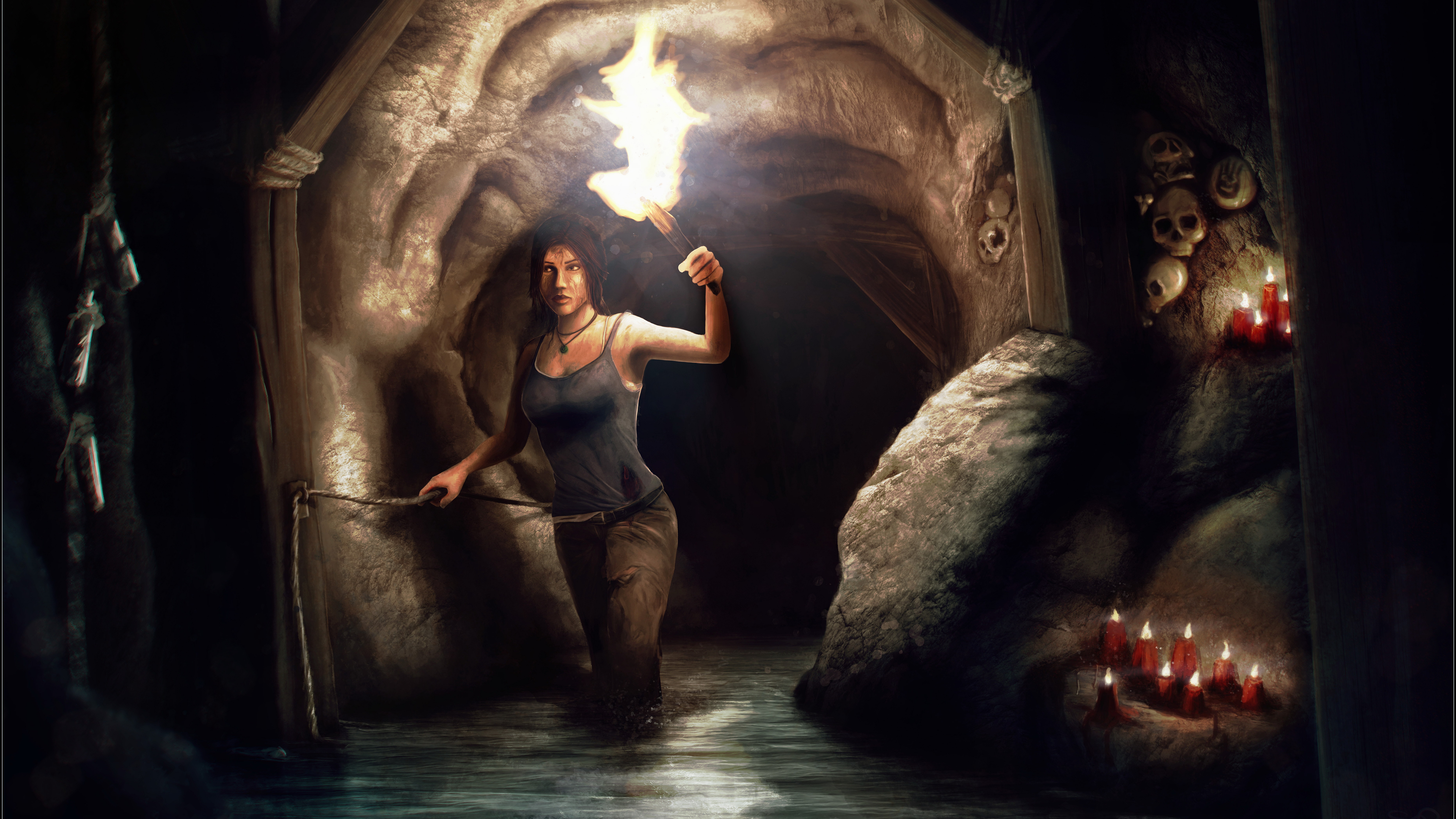 Игра монстры в пещерах. Tomb Raider 2013 пещеры. Томб Райдер 2013 пещеры.