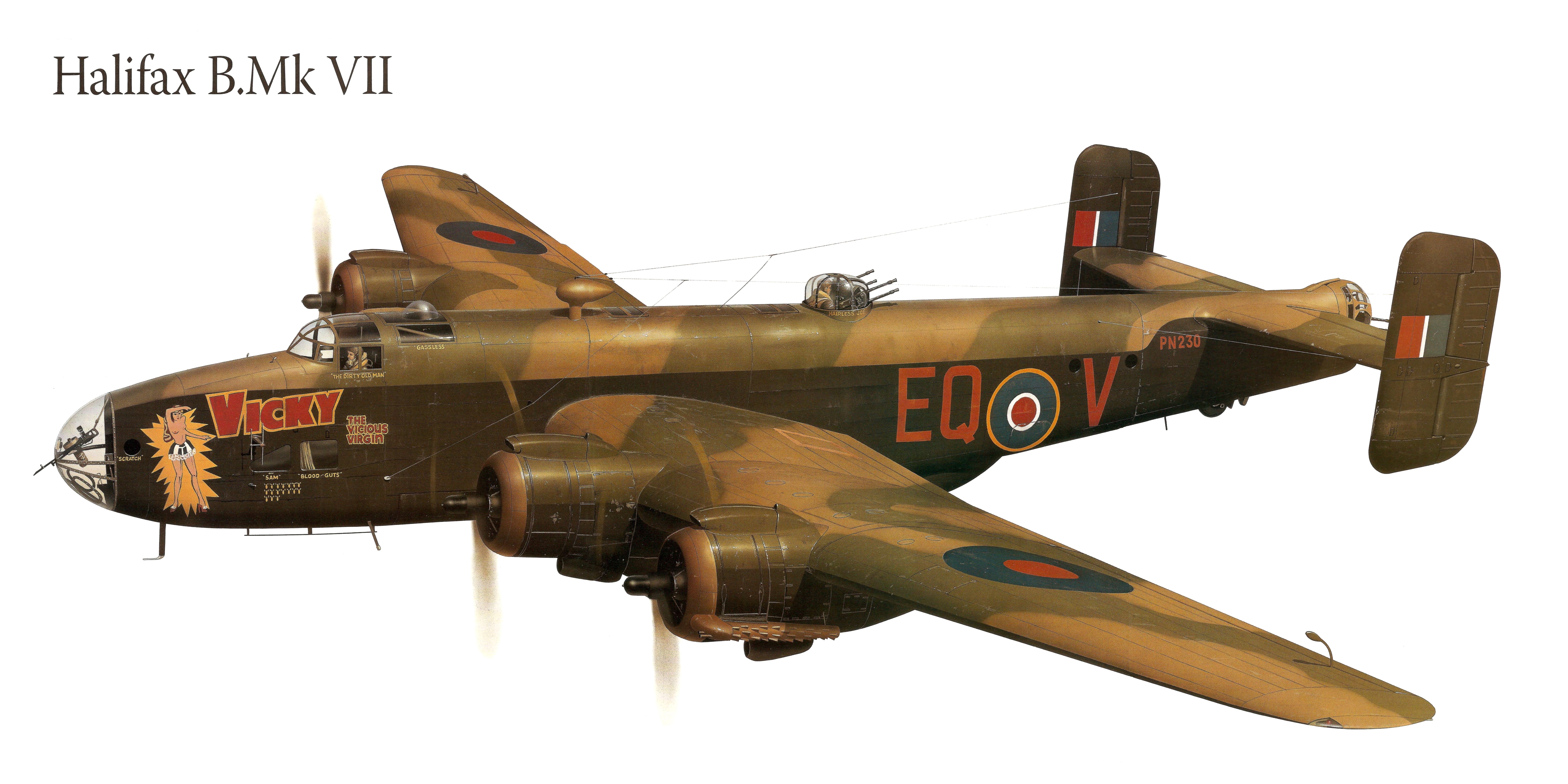 Fonds D'ecran 6686x3343 Avions Dessiné Bombardier Halifax B.Mk VII ...