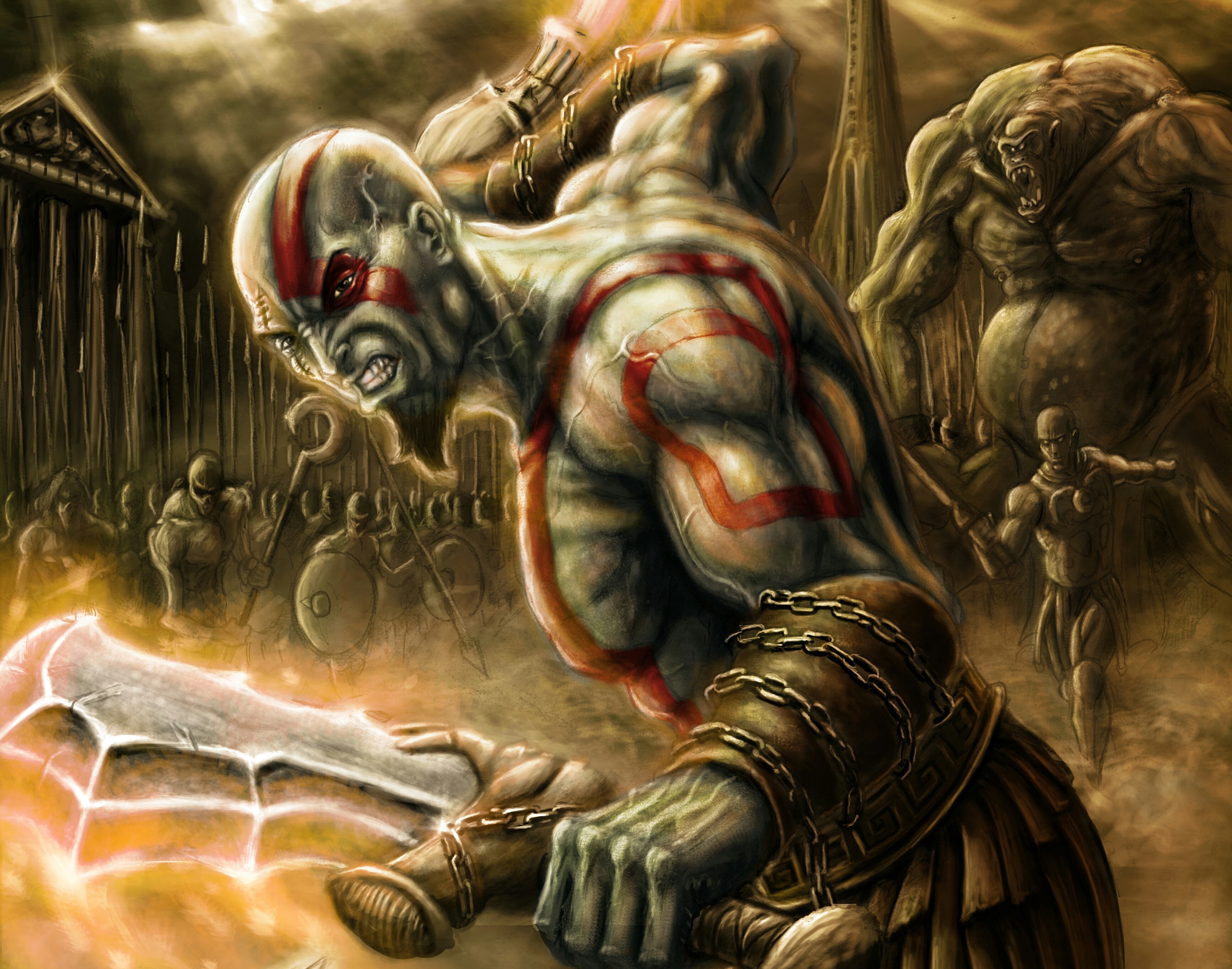 Foto God of War Mostro Fantasy gioco Battaglie 3465x2724 mostri Videogiochi battaglia