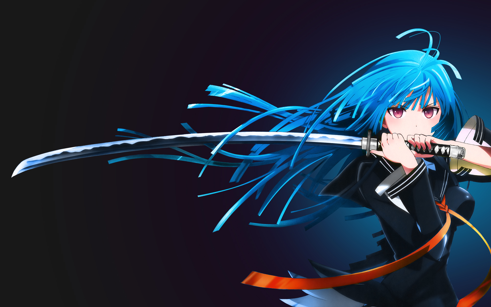 壁紙 19x10 ウォリアーズ 日本刀 Assassinwarrior Tendou Kisara Black Bullet サーベル アニメ 少女 ダウンロード 写真