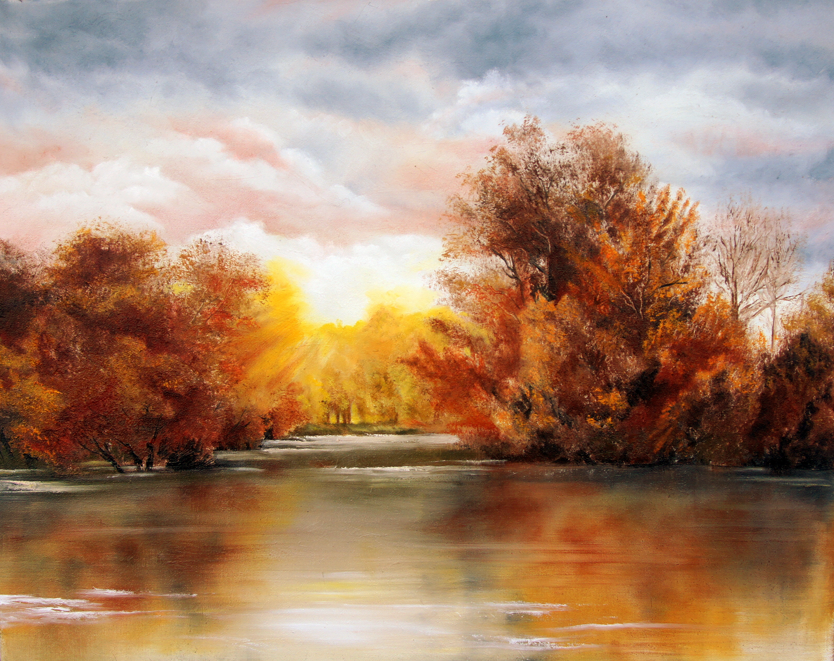 Картину надо. Осенний пейзаж пастелью. Отражение в воде живопись. Осенний пейзаж с отражением в воде живопись. Осенний пейзаж с отражением маслом.