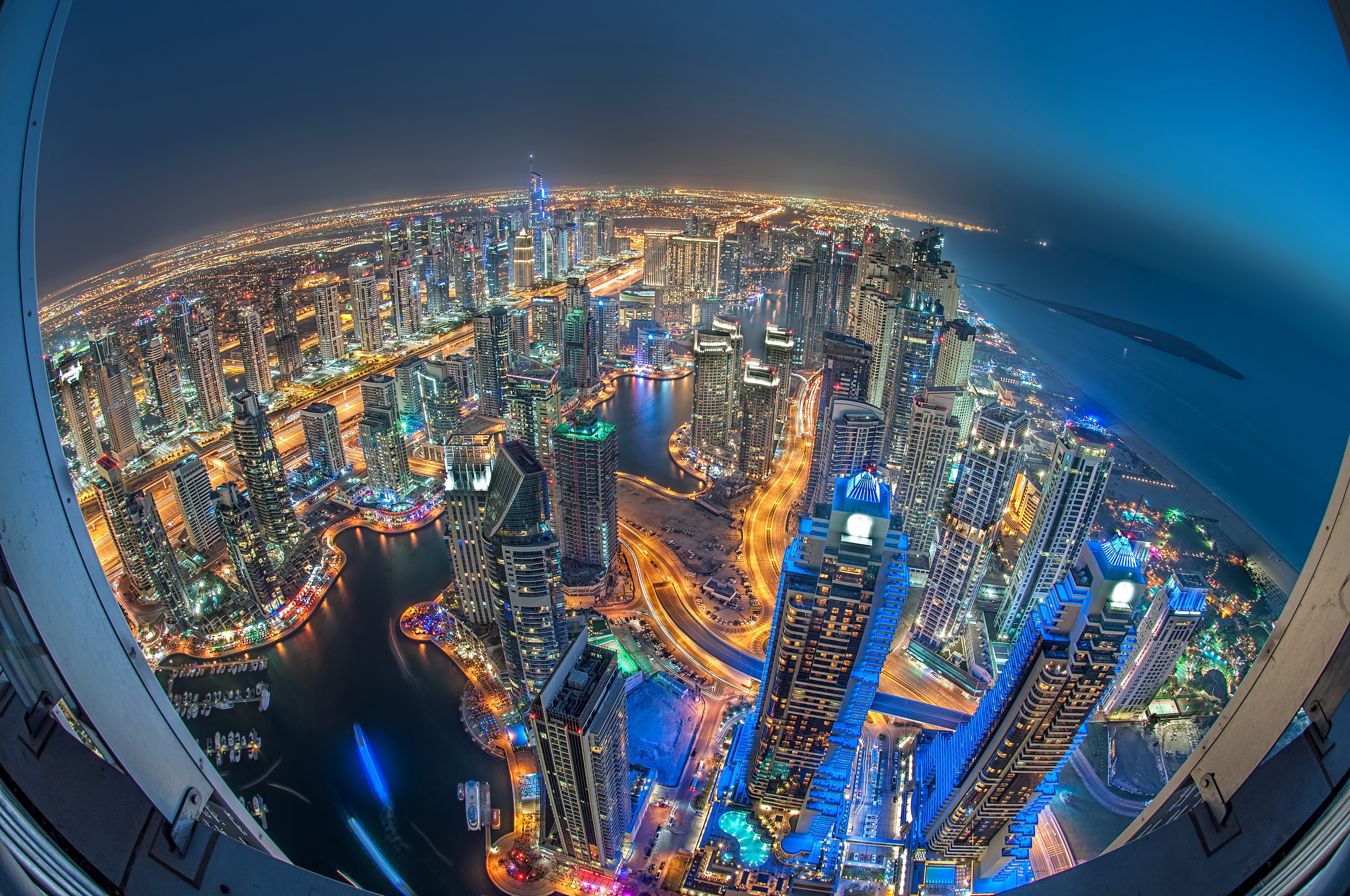 Фото самых красивых городов. Ночной Дубай Бурдж Халифа.
