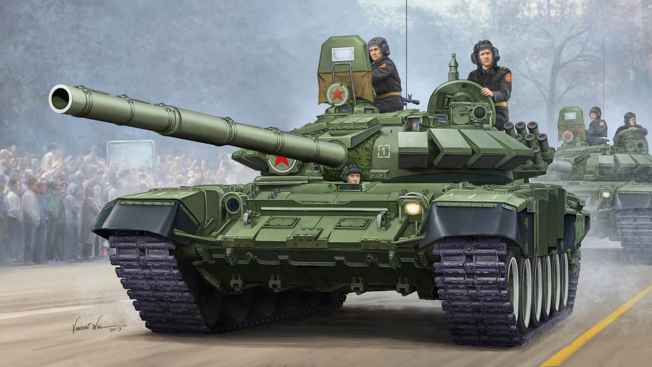 Desktop Wallpapers Military Tanks T 72b Painting Art T 72 2560x1440
