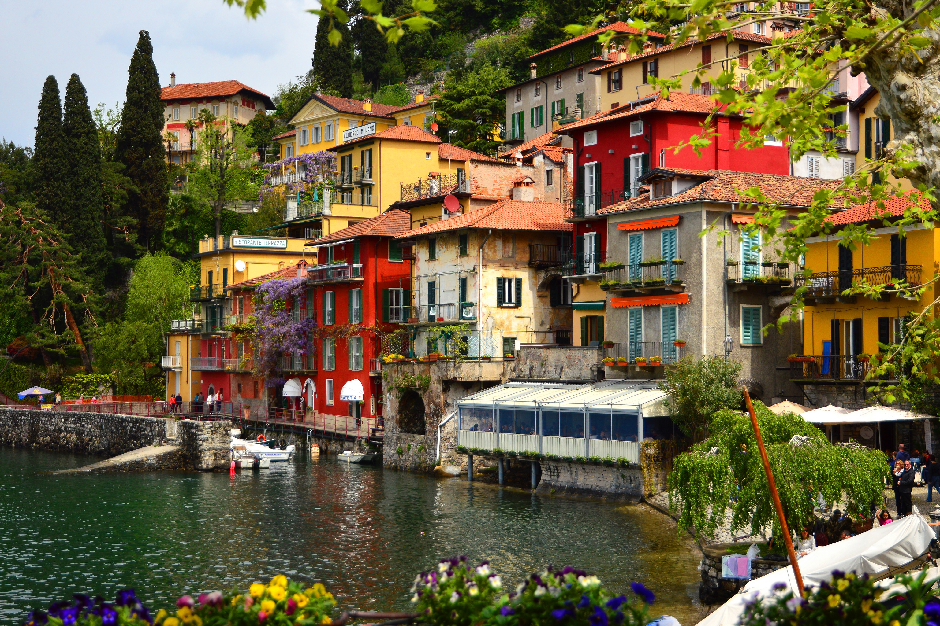 Images Italy Varenna Lombardy Houses Cities 3072x2048