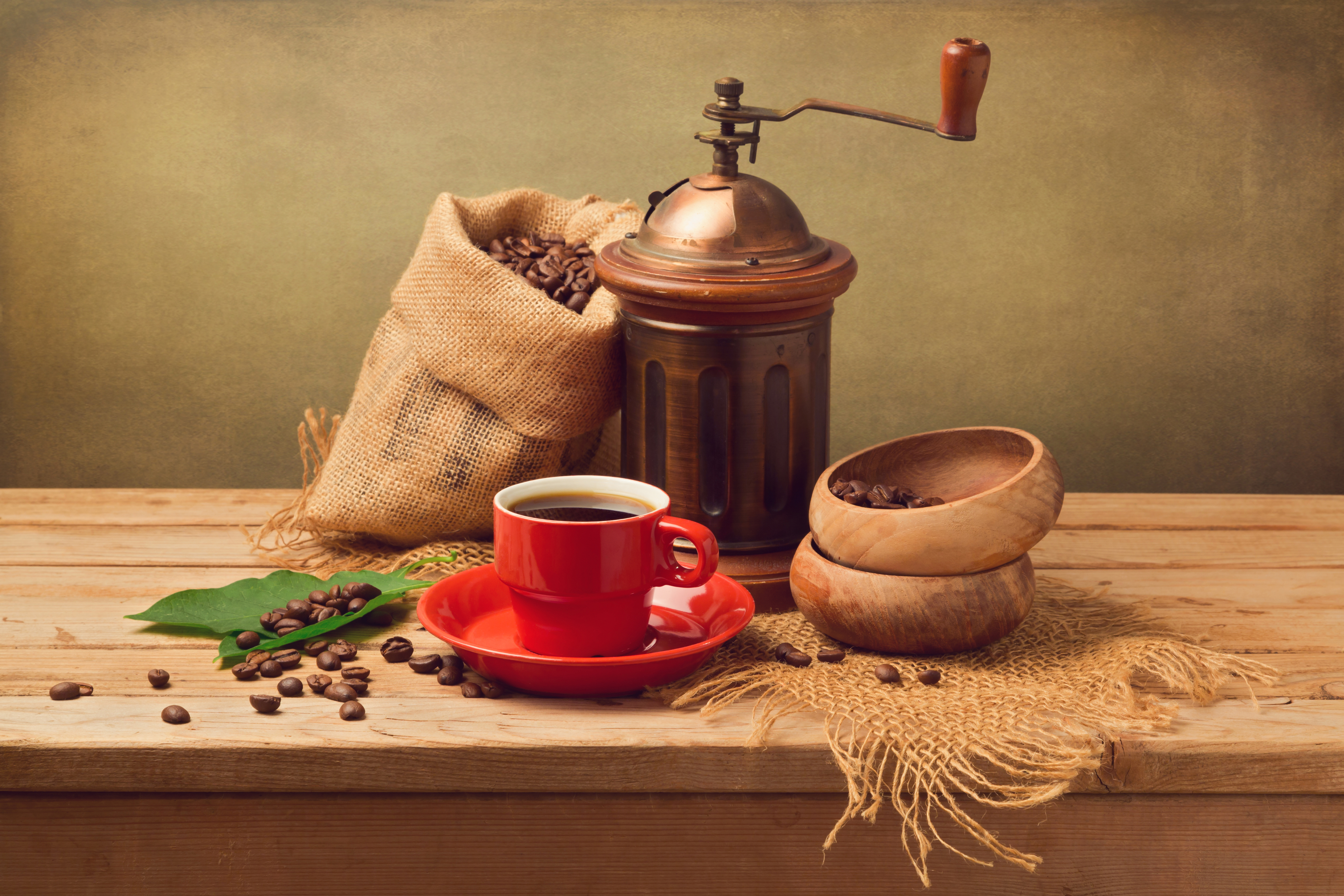 Images Food Coffee Cup Grain Coffee mill Still-life 7760x5173