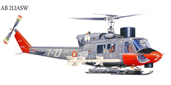 600x300，直升機，绘制壁纸，AB 212ASW，，航空，
