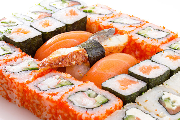 Afbeelding spijs Sushi Rijst Zeevruchten 600x400 Voedsel