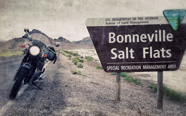 Hintergrundbilder Vereinigte Staaten bonneville salt flats utah Motorrad