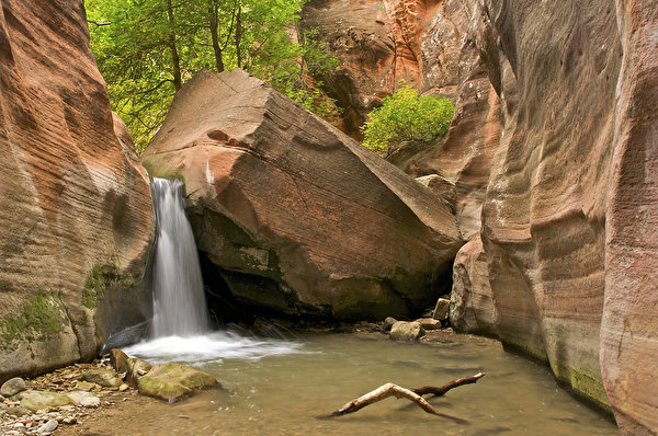 Hintergrundbilder USA Parks Wasserfall Zion-Nationalpark Canyon Felsen Utah Natur