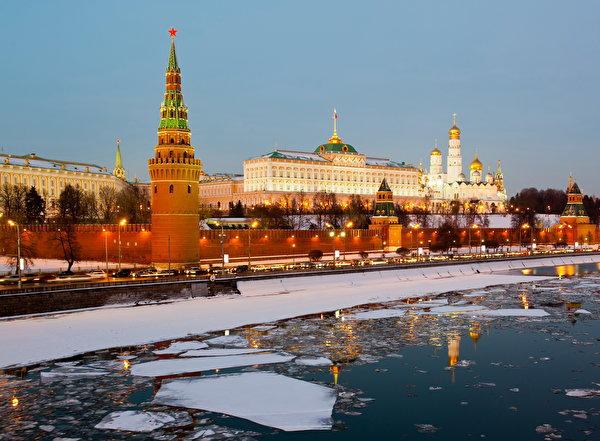 Fondos de escritorio Moscú Rusia Ríos Invierno Kremlin de Moscú