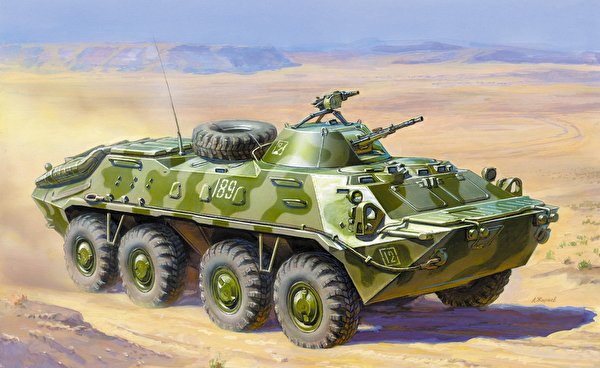 600x368、装甲車、描かれた壁紙、BTR-70、、陸軍、