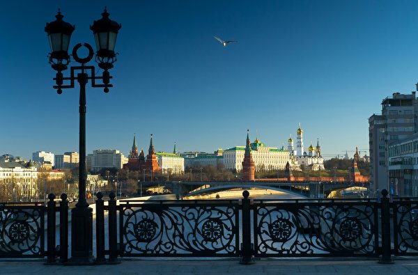 Fondos de escritorio Moscú Rusia Kremlin de Moscú Farol (iluminación) Valla
