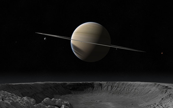 Bakgrunnsbilder planet Saturn Planetarisk ring 3D grafikk det ytre rom 600x375 Planeter Verdensrommet